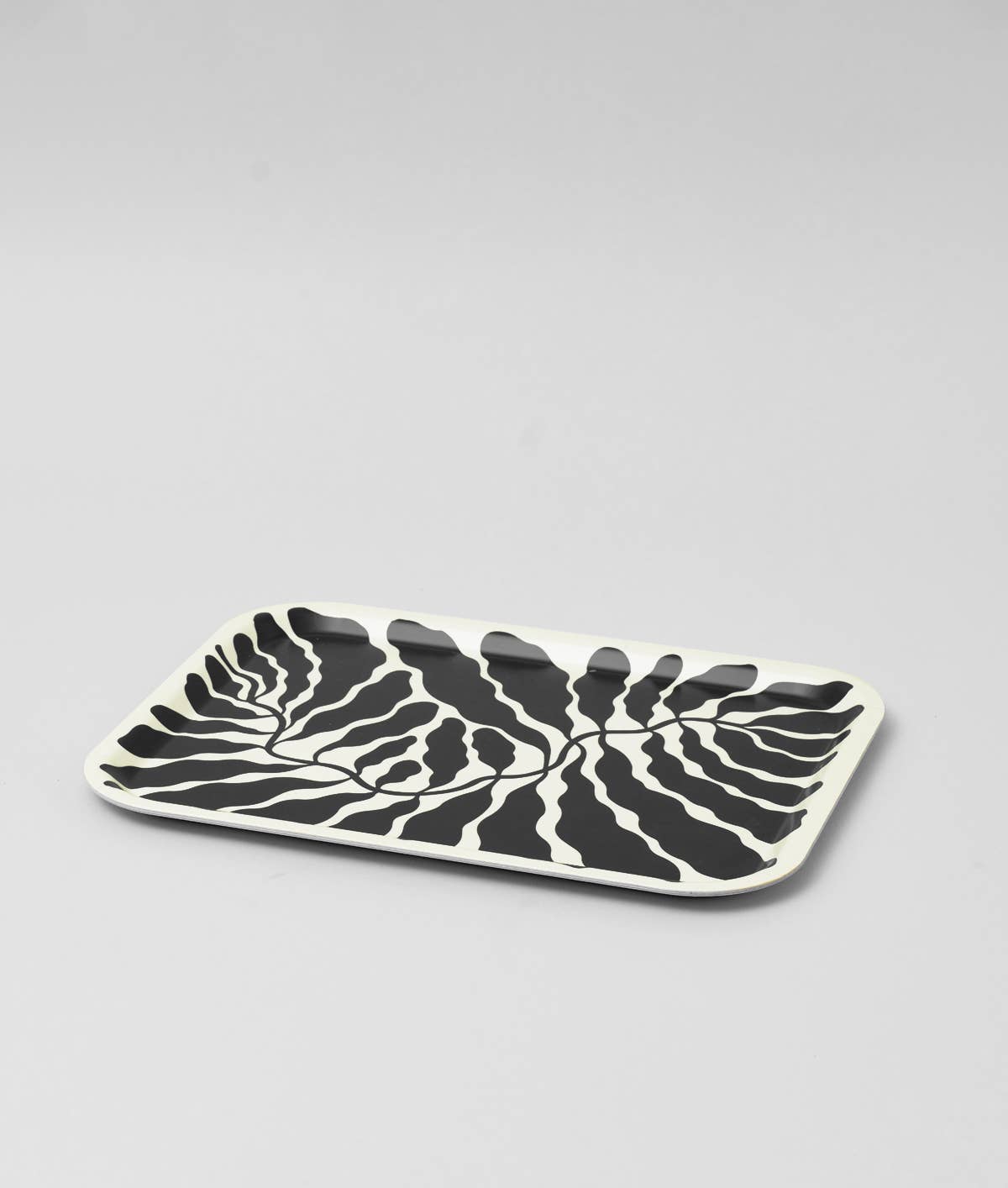 Charcoal Leaves Large Rectangle Birch Serving Tray