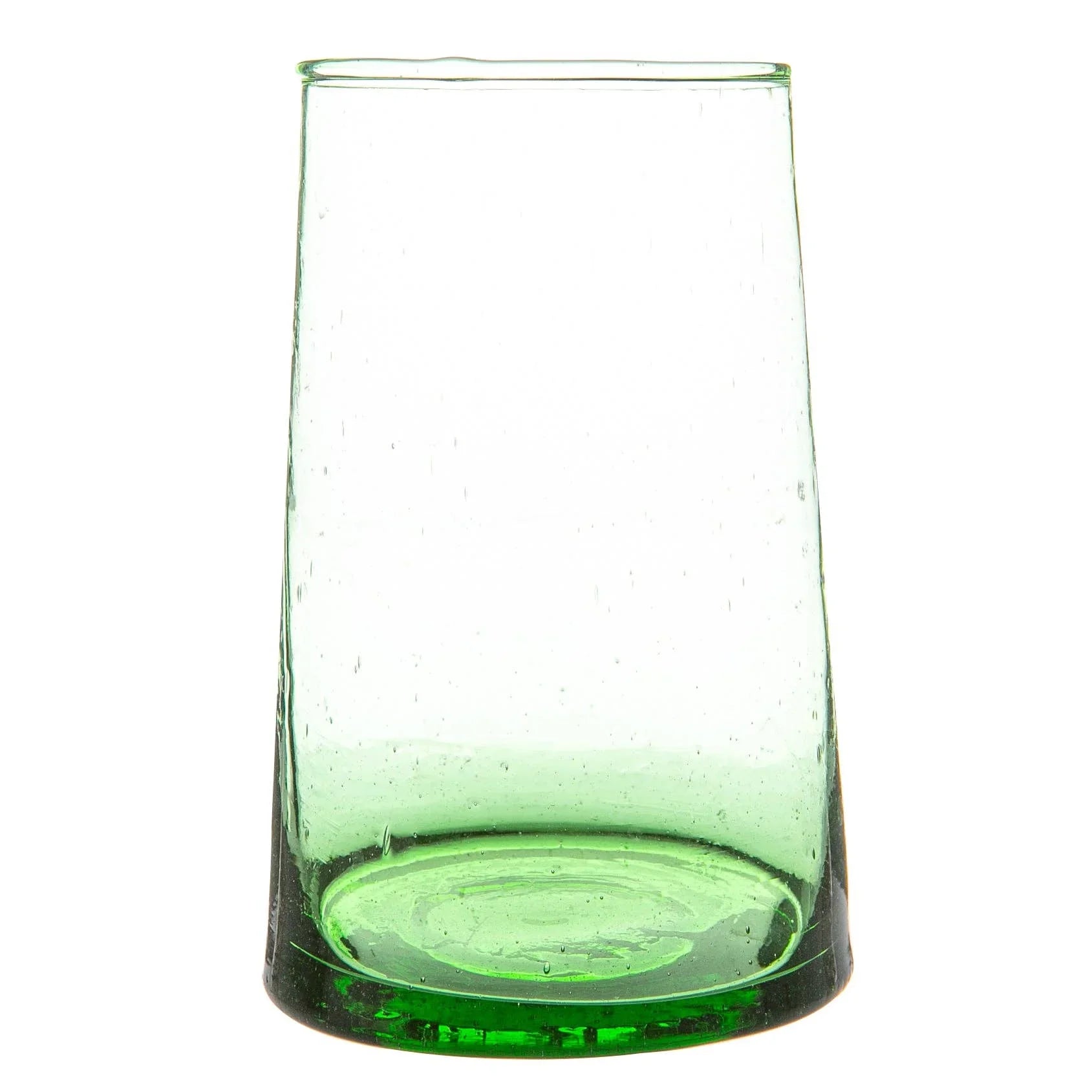 La Soufflerie green recycled glass tumbler with slight texture on white background