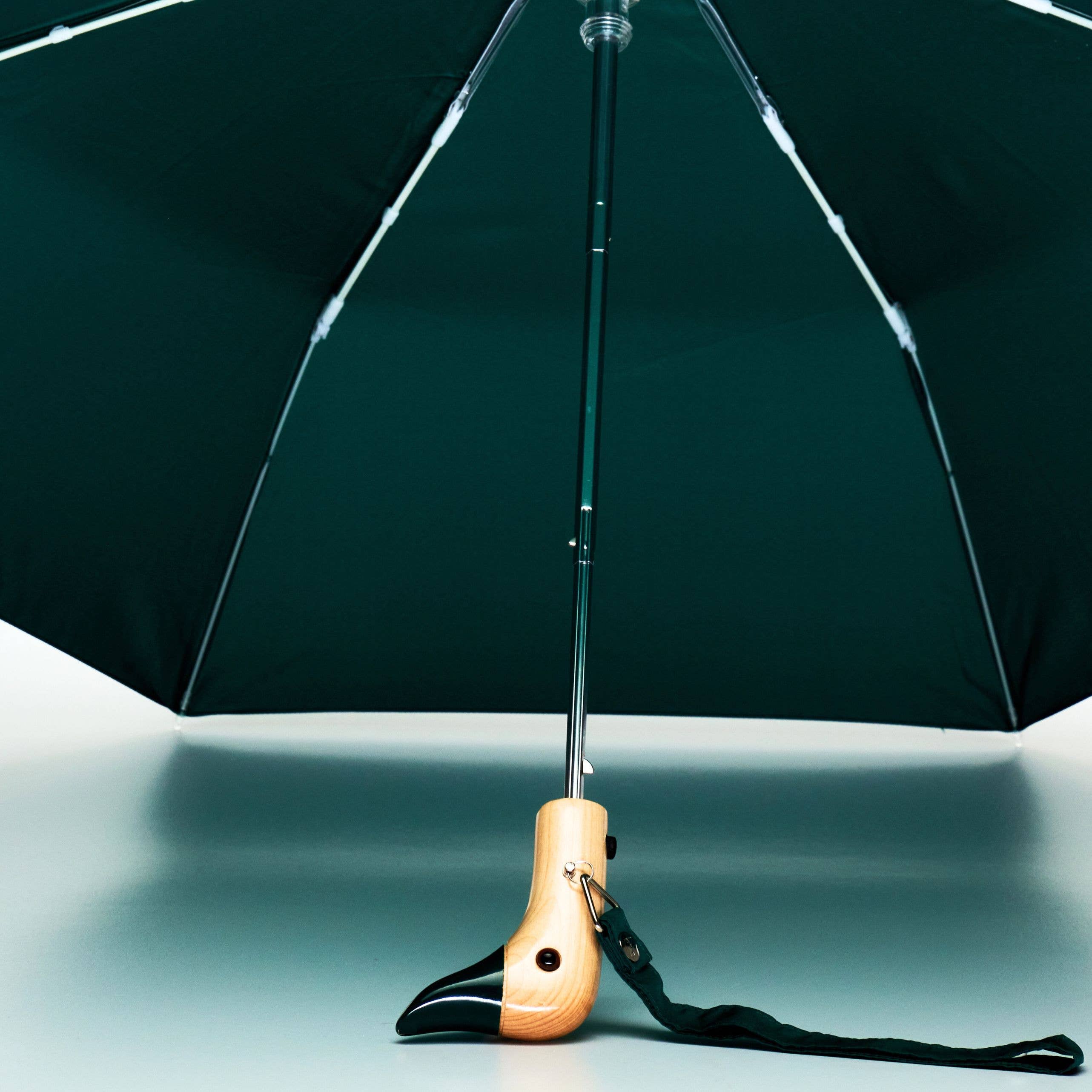 Forest Green Compact Eco-Friendly Duckhead Umbrella