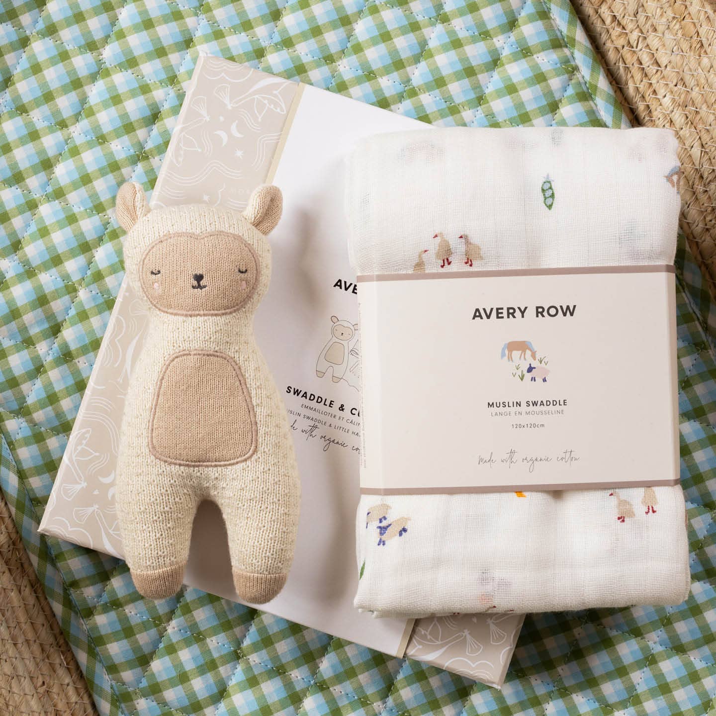 Avery Row Swaddle & Cuddle New Baby Gift Set – Little Farm