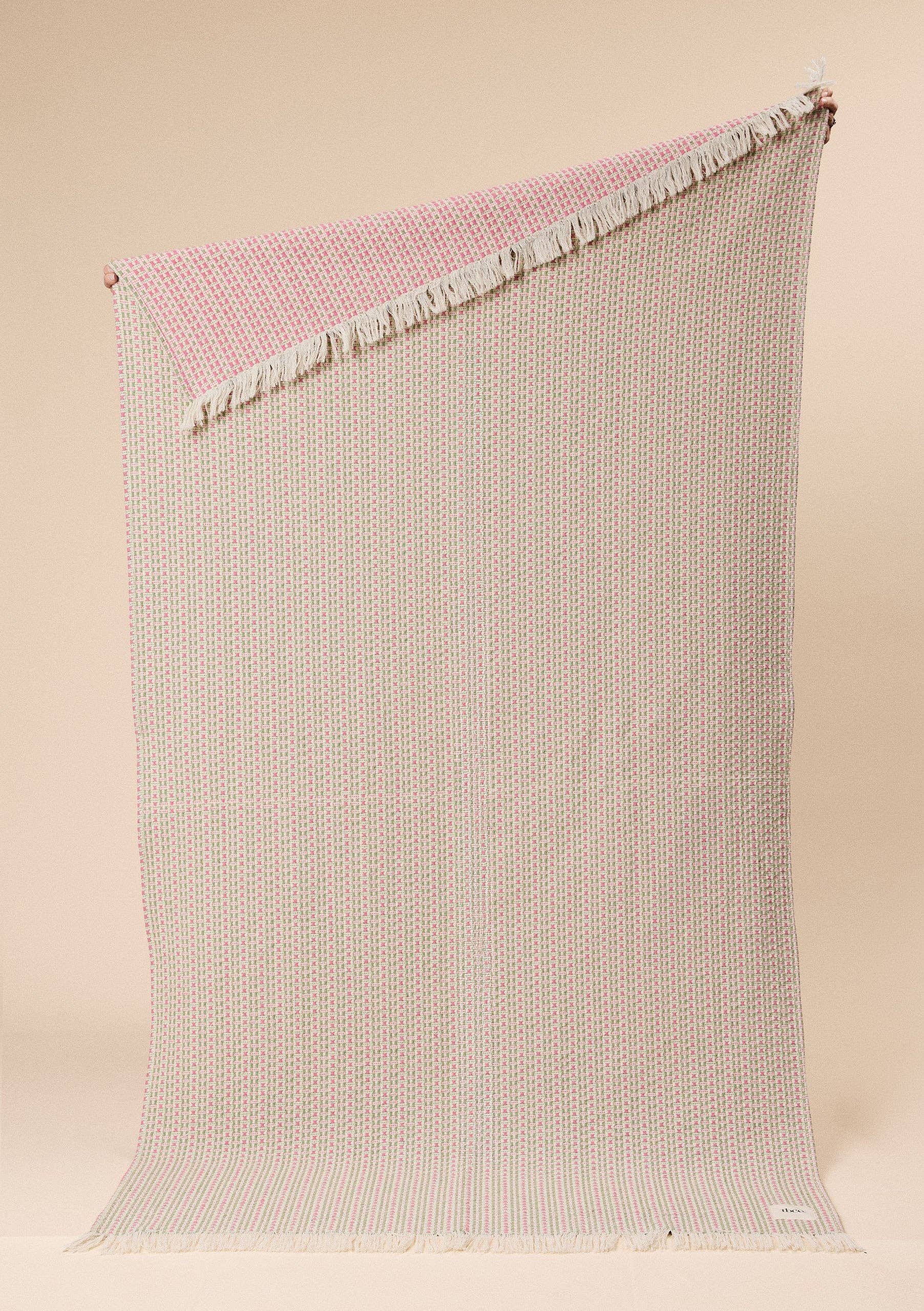 Cotton Throw in Rose Geometric - TBCo