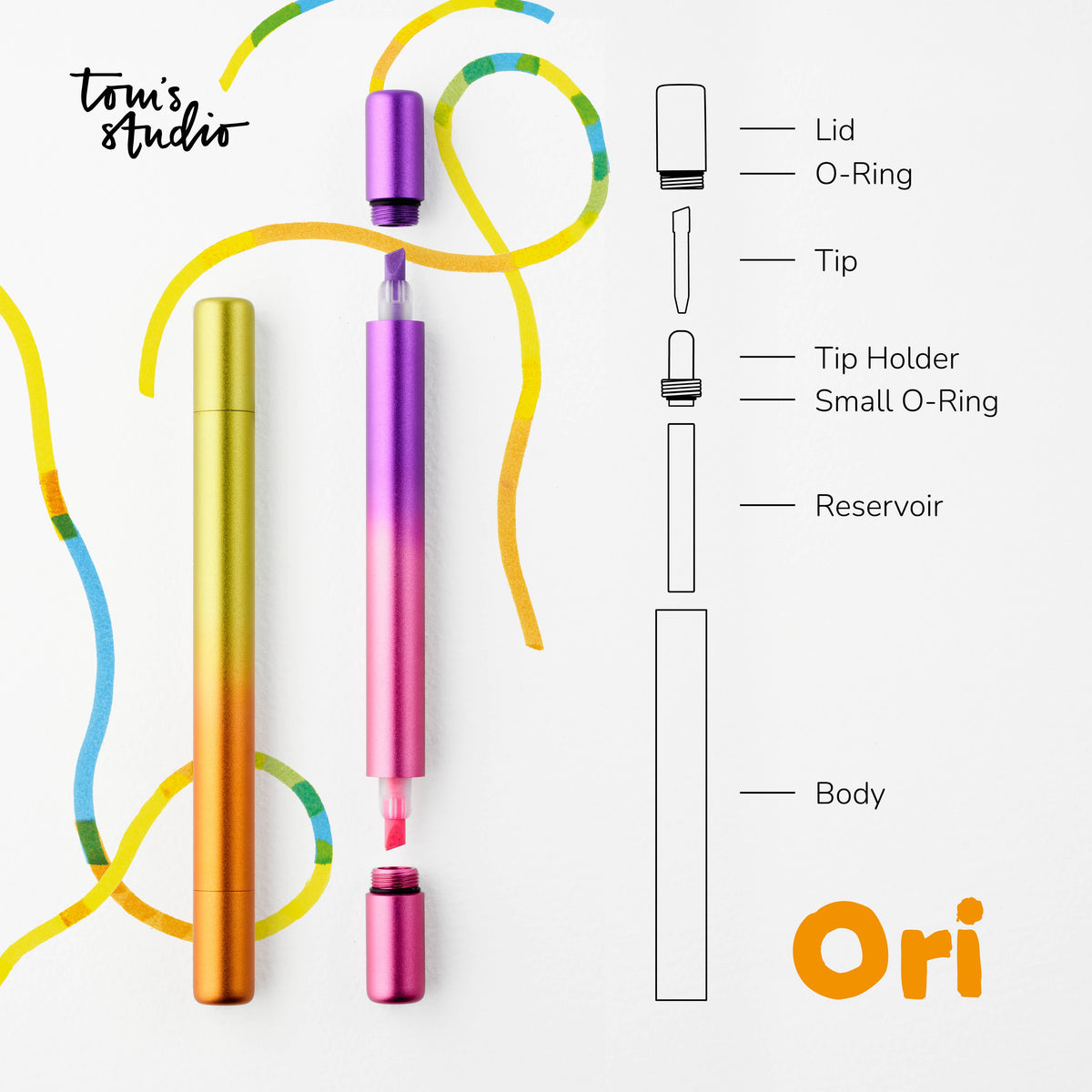 Tom's Studio Ori Spare Ink Reservoirs – Pack of 5