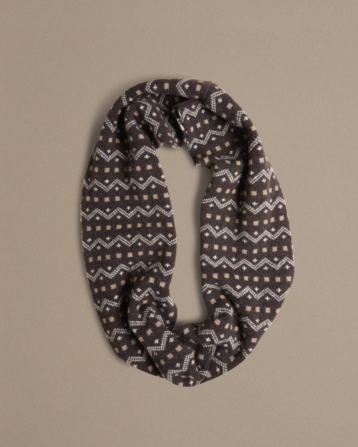 Isle Line Circle Scarf | Dark Brown