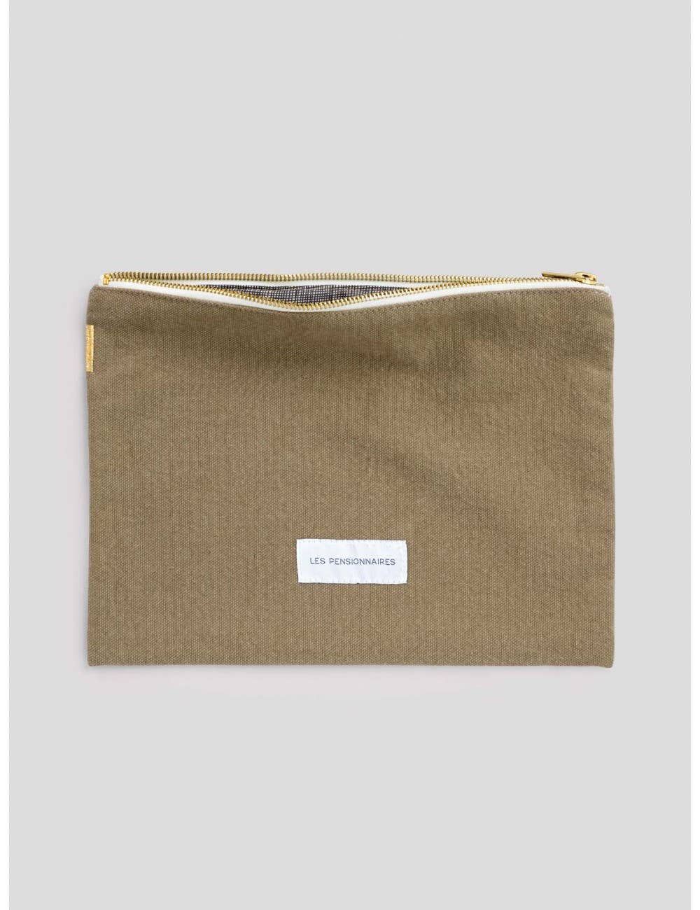 Large Pouch in Organic Lime Green Cotton Canvas