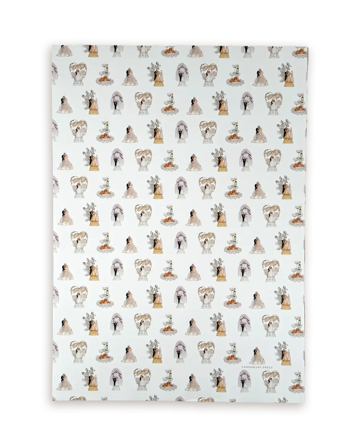 Wedding Cake Toppers Wrapping Paper | Luxury Gift Wrap Sheet