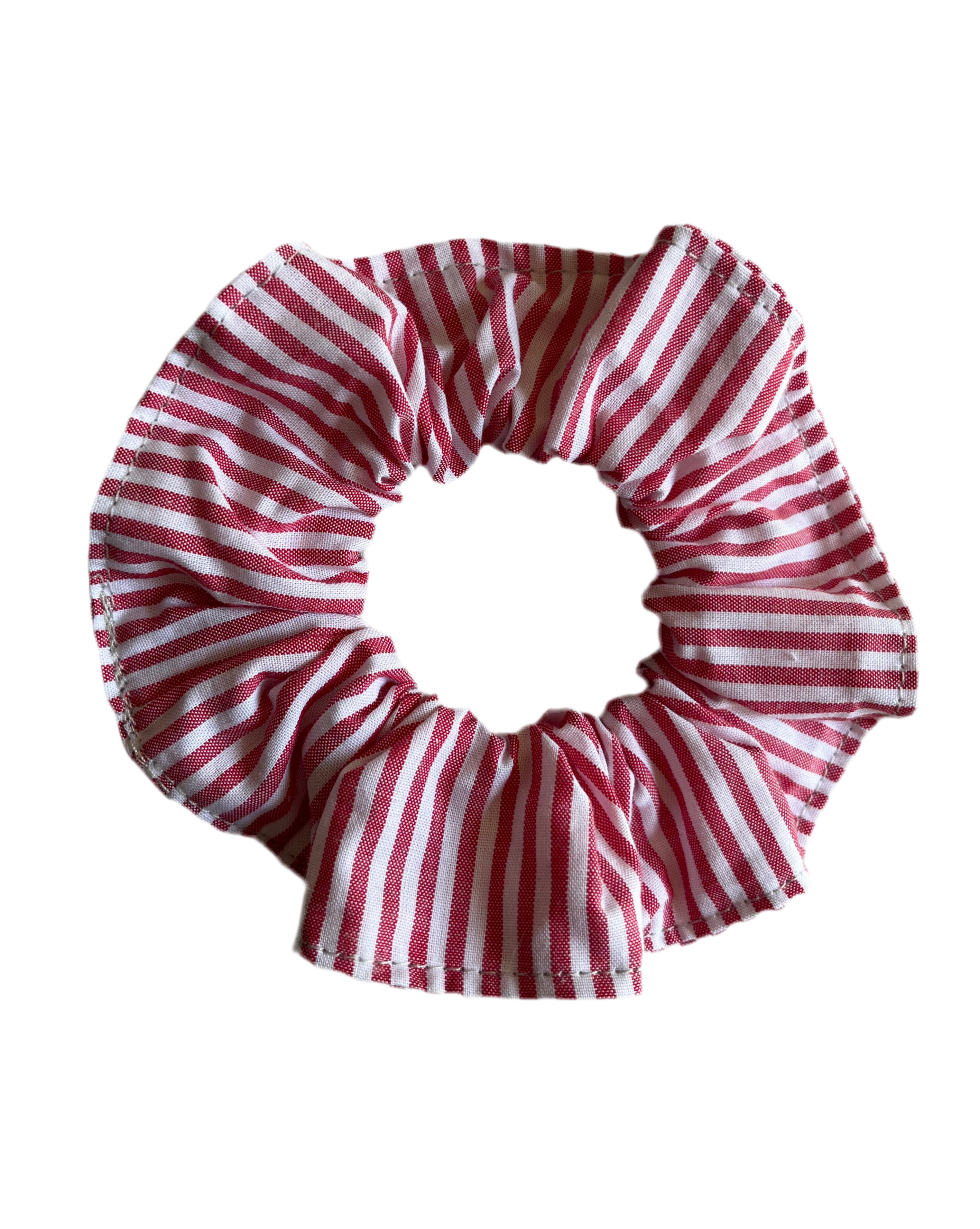 Scrunchie -Stripe (various colours) - Cotton: Red stripe