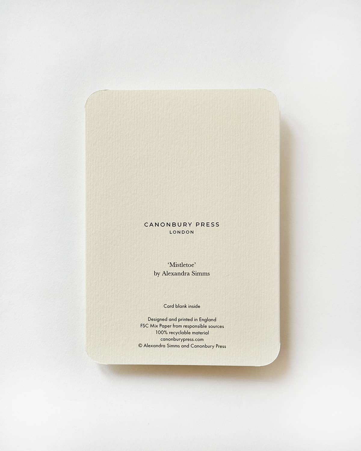 Mistletoe Christmas Greeting Card by Canonbury Press