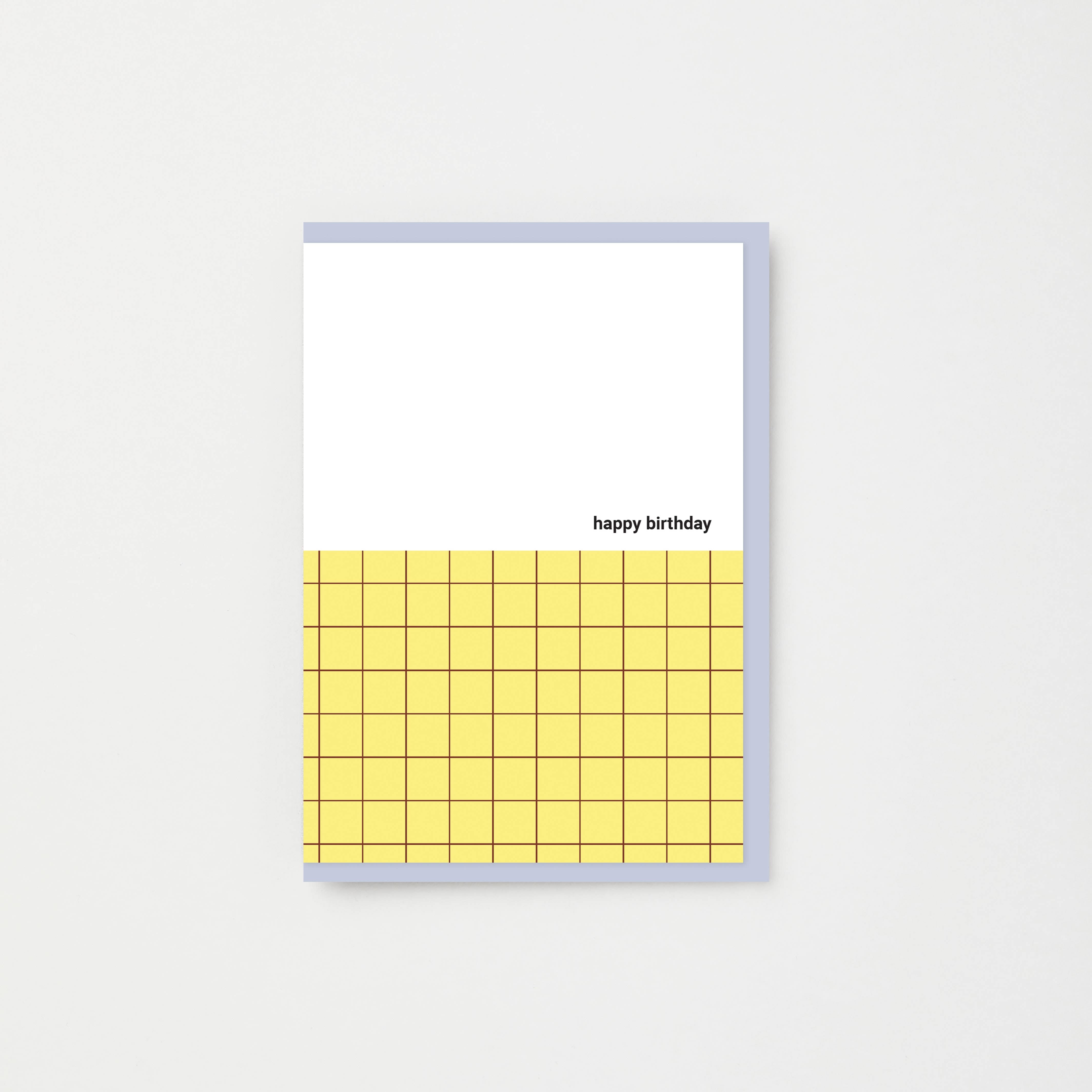 Spring Yellow Happy Birthday Grid Greeting Card