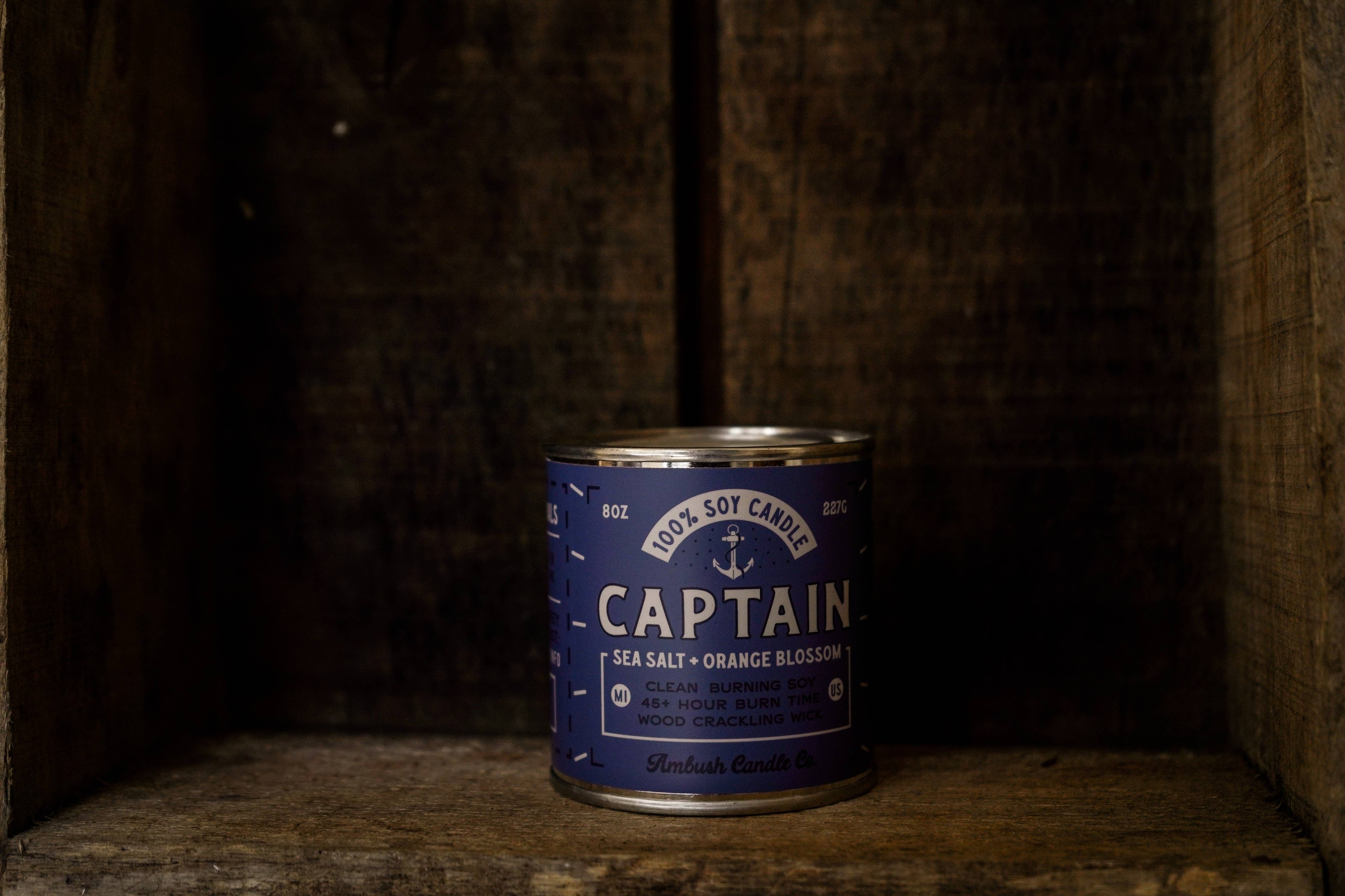 Captain | Sea Salt + Orange Blossom 8oz Soy Candle
