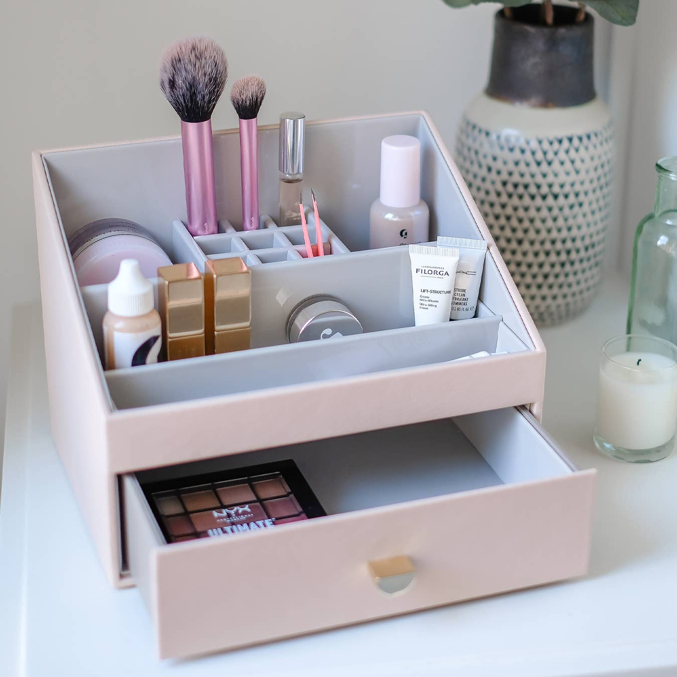 Blush Pink Makeup Organiser