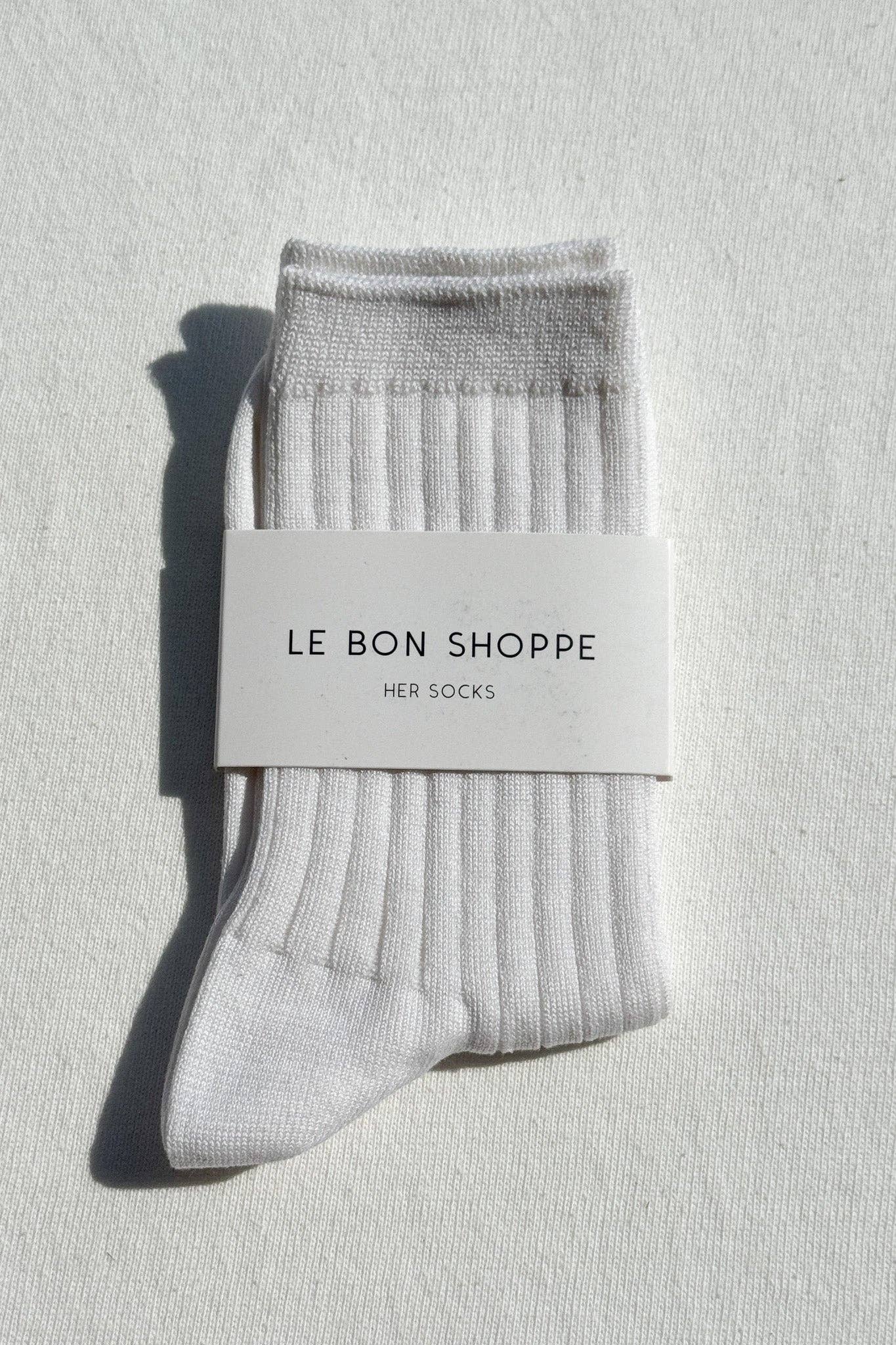 Her Socks in Mercerised Cotton: Classic White — Le Bon Shoppe