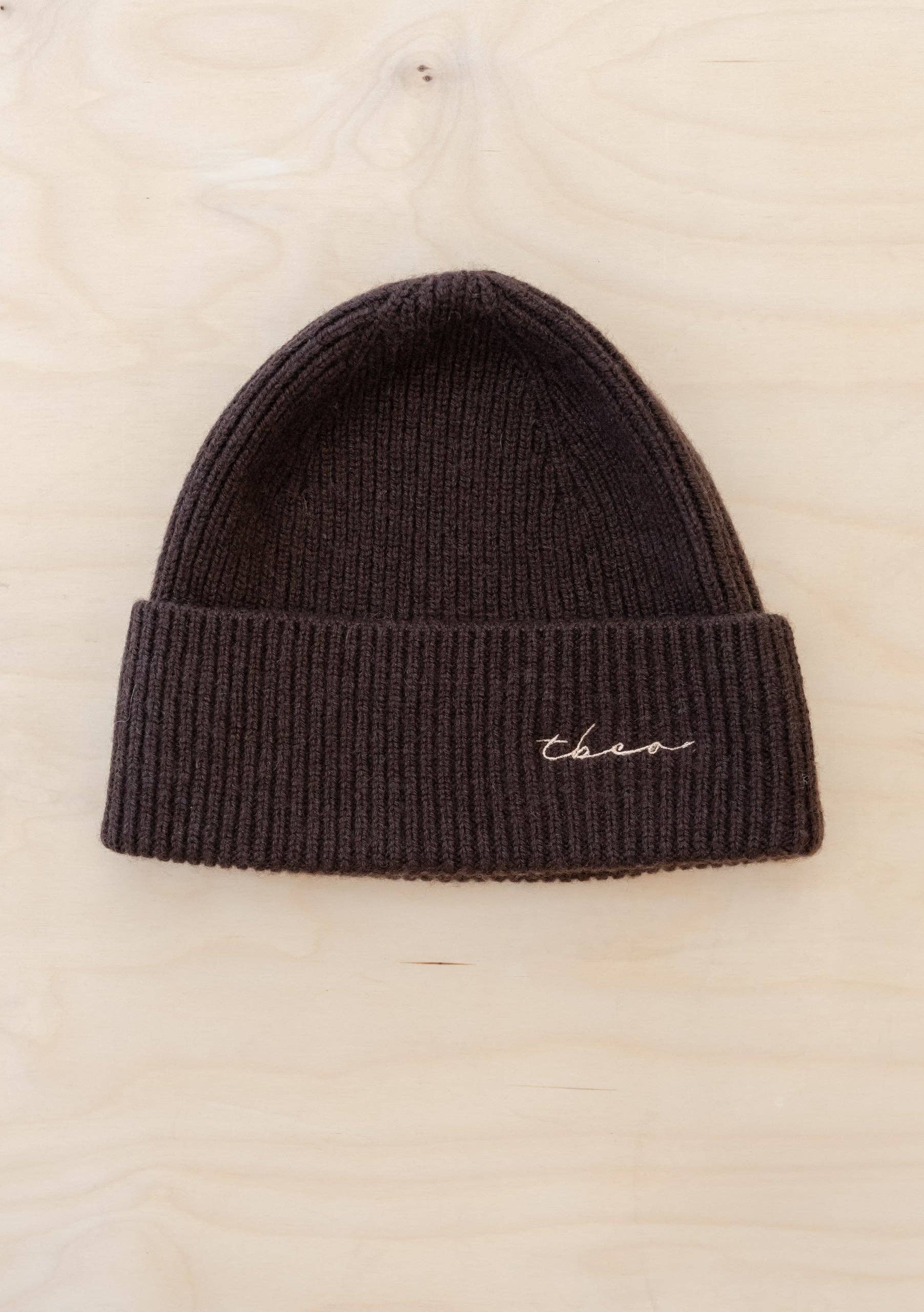 Cashmere & Merino Beanie in Chocolate - TBCo