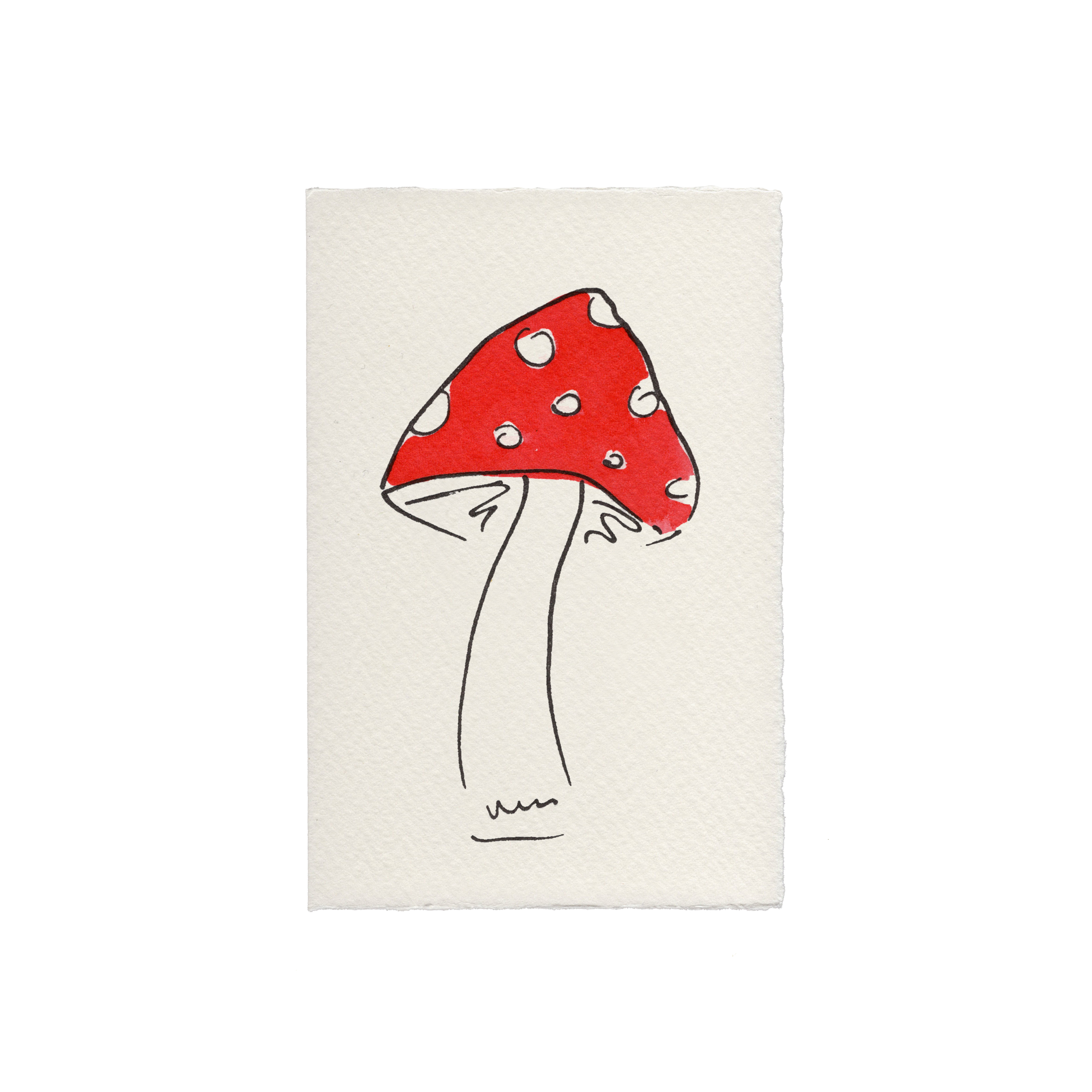 Toadstool Greetings Card: Red
