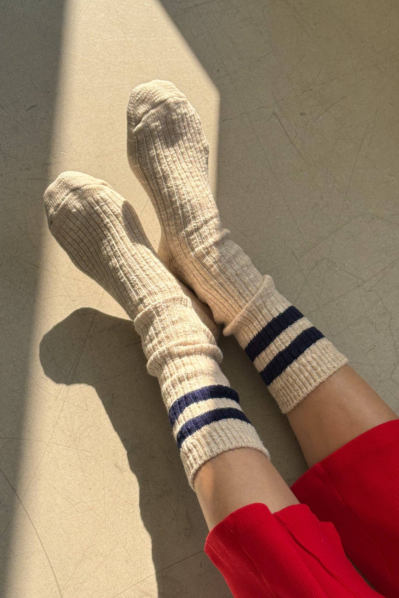 Cottage Varsity Socks Oatmeal Varsity - Le Bon Shoppe