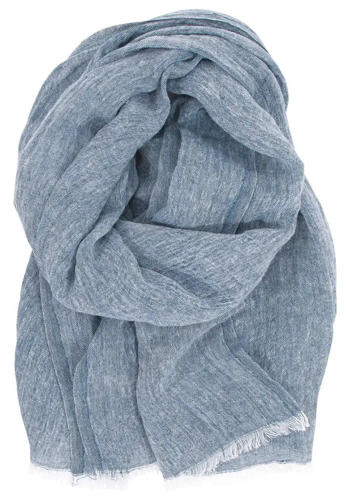 Halaus Linen Scarf — Blueberry