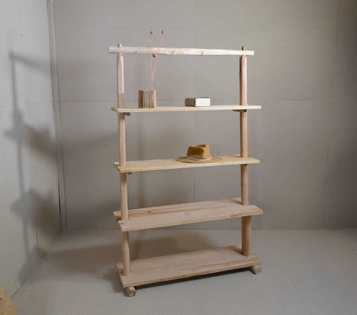 Rustic Wooden Shelf | Freestanding Display Shelf : 170 cm / 3
