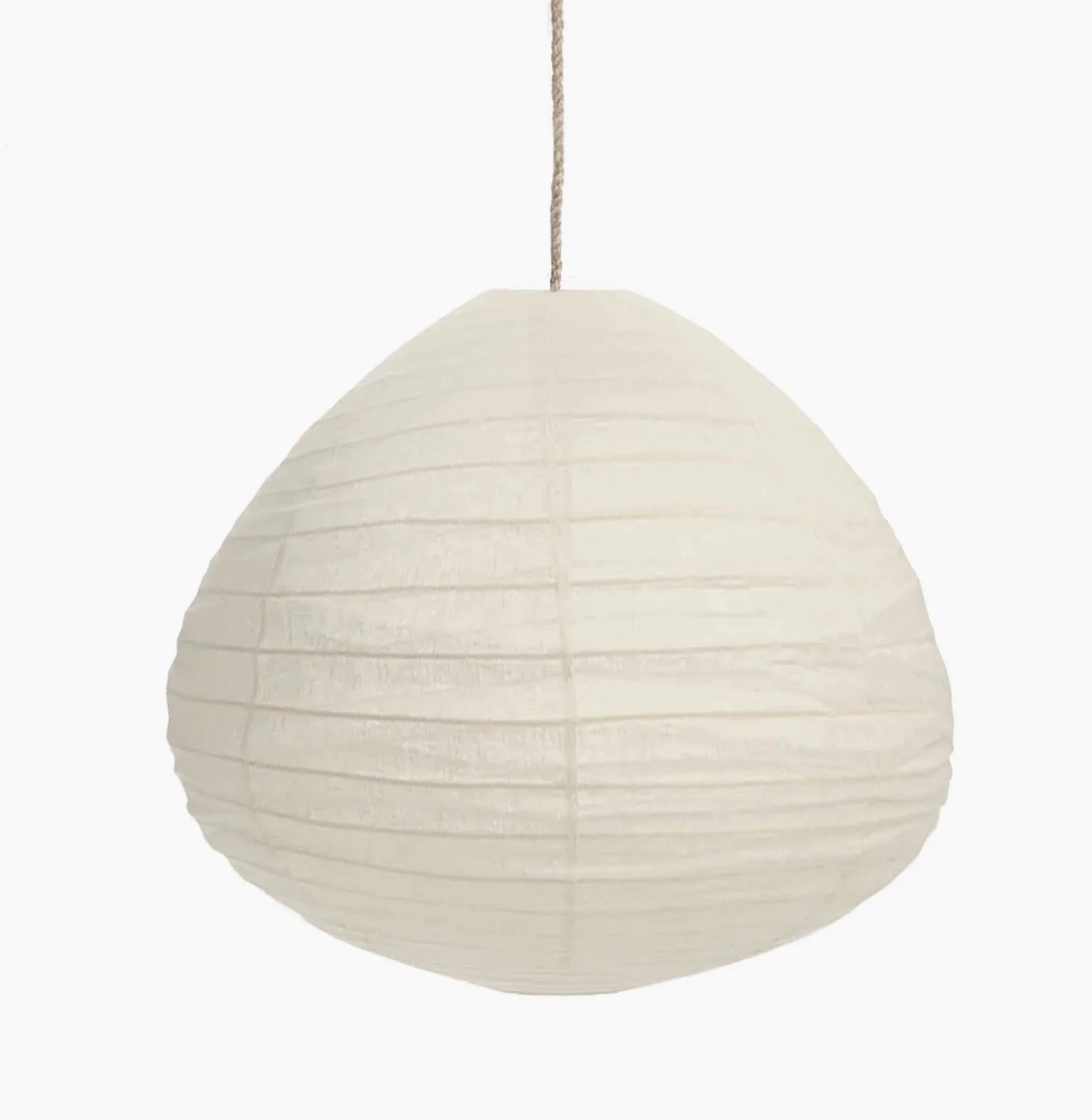 Motarasu paper pendant lamp in white with textured finish, minimal Japanese design