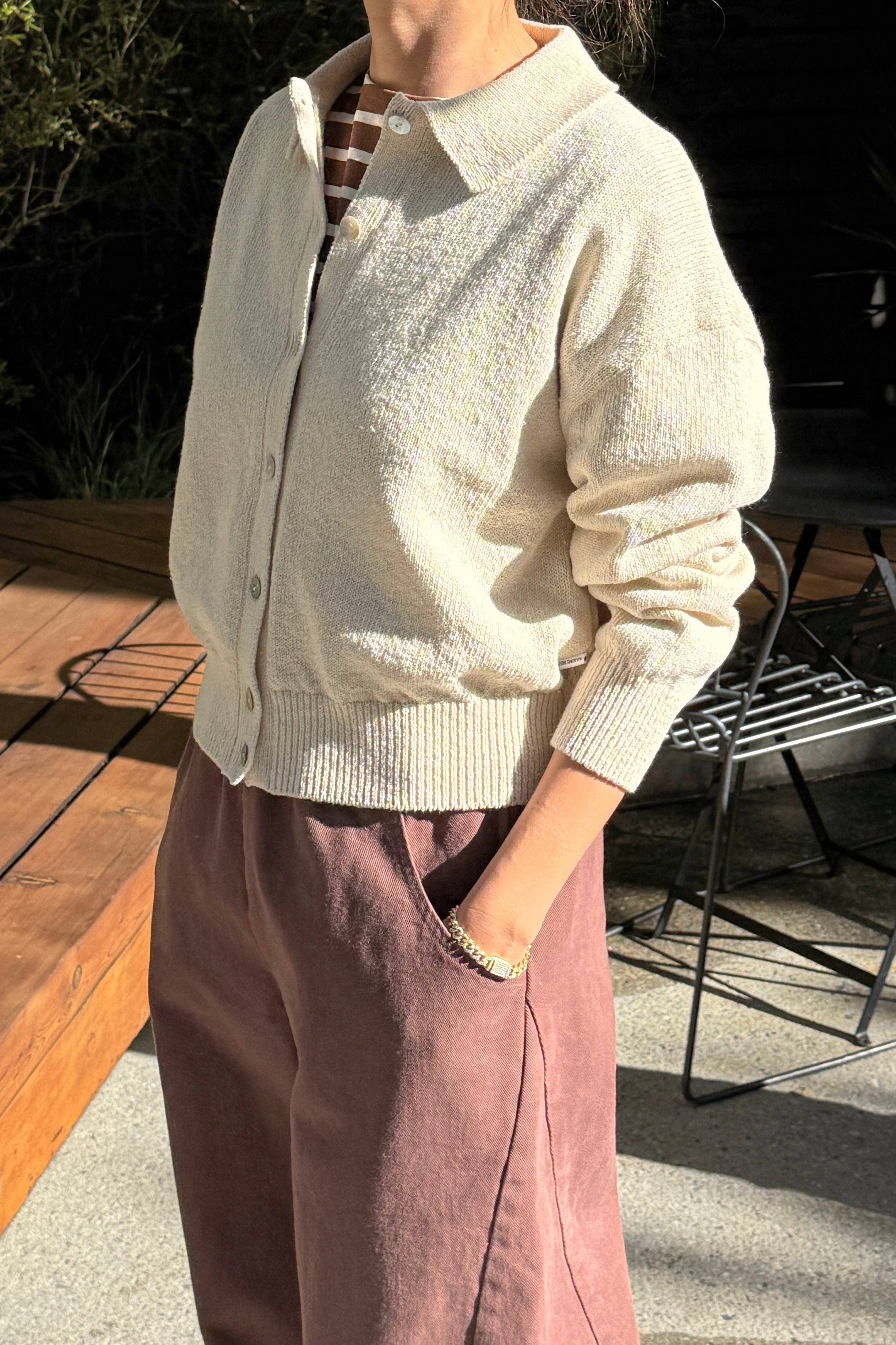 The Club Cardigan : Naturel - Le Bon Shoppe