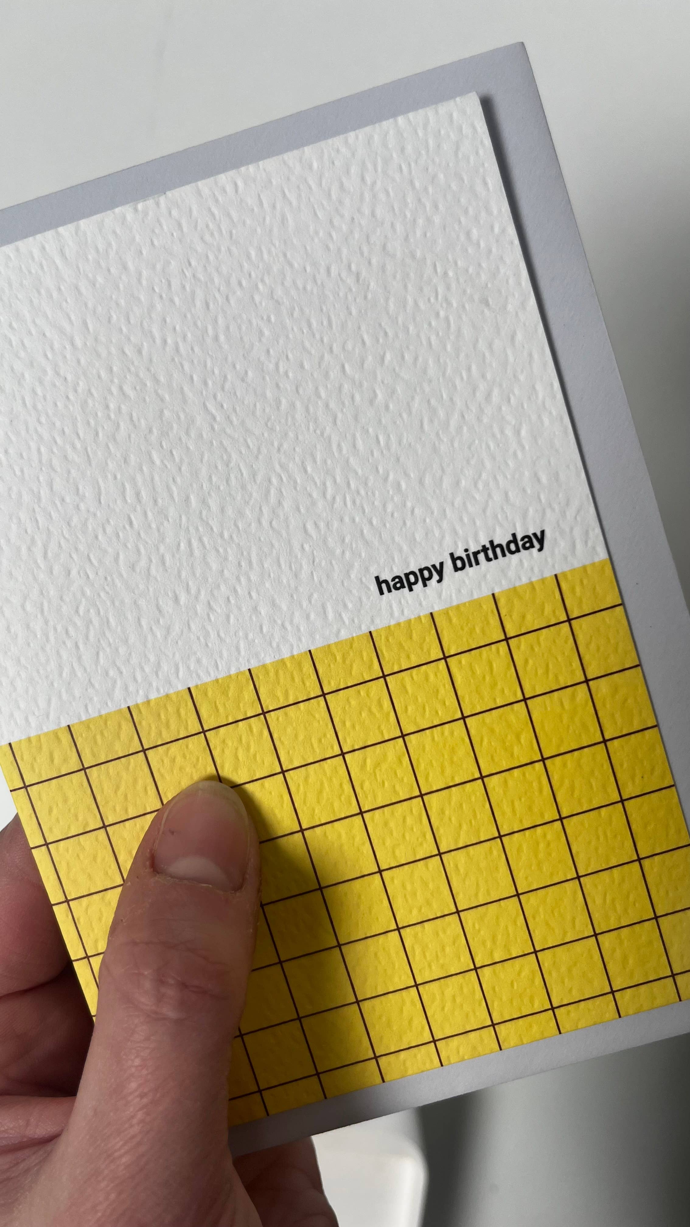 Spring Yellow Happy Birthday Grid Greeting Card