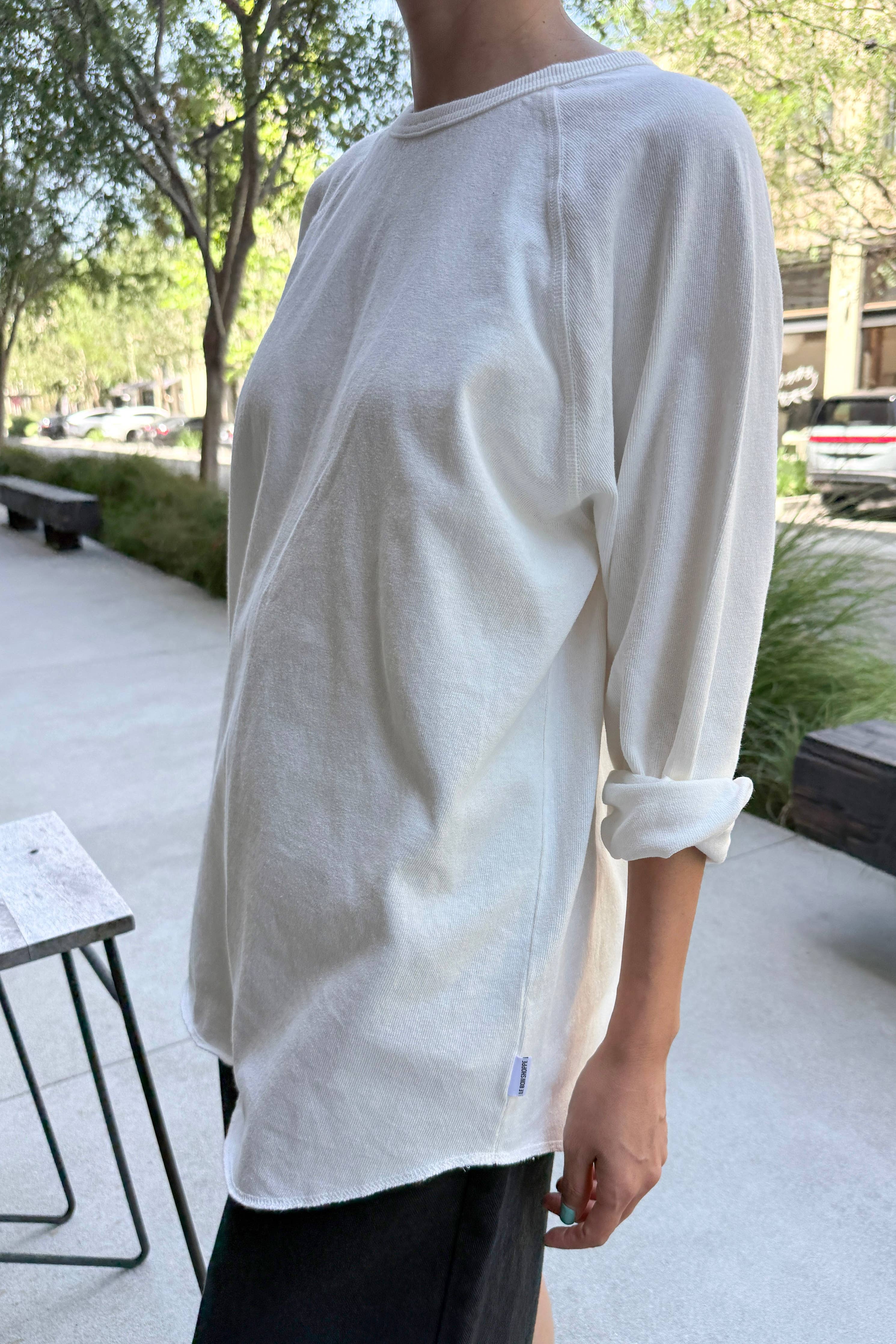 Heavy Cotton Raglan Tee (3XS/S-2M/L): White Cotton