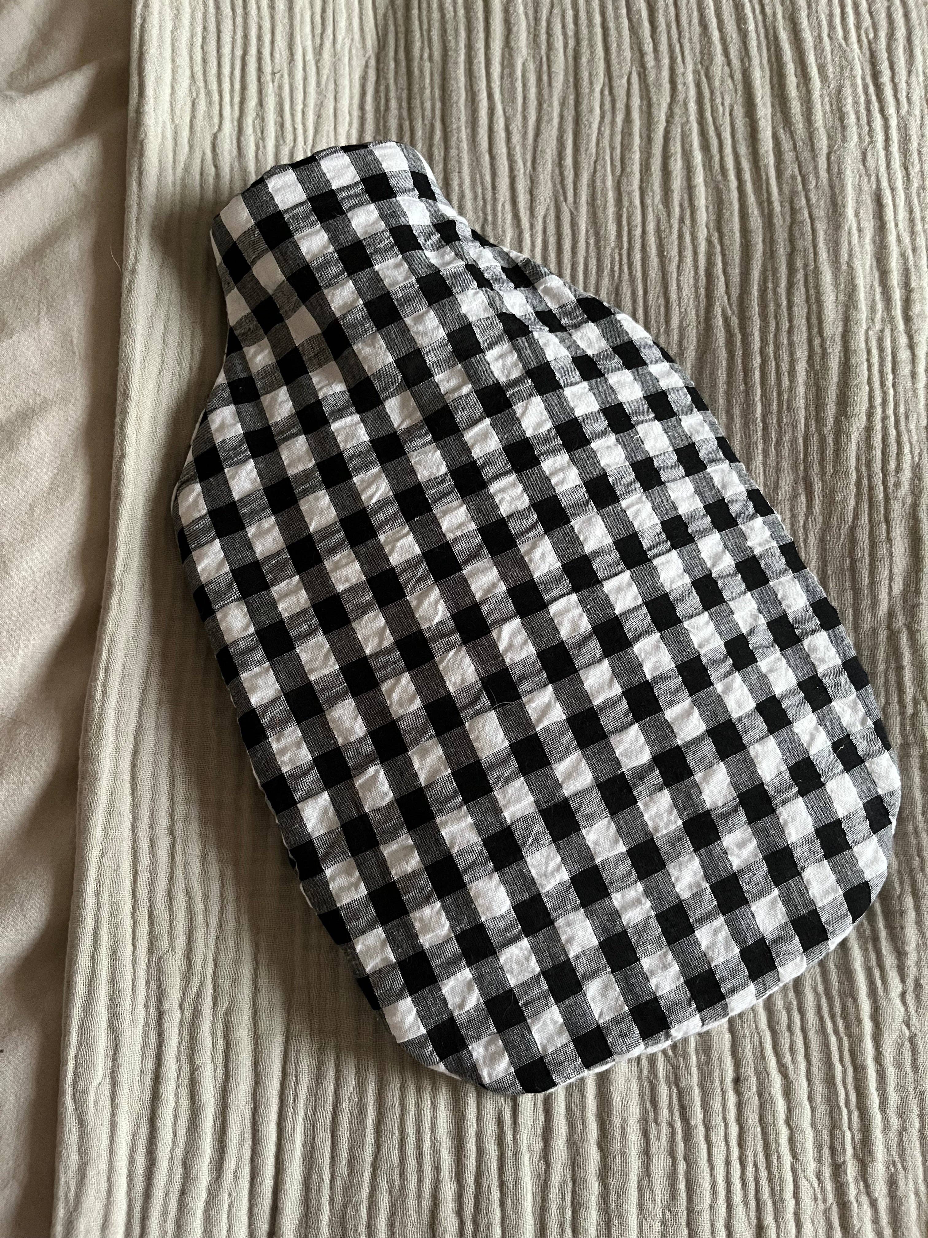 Hot water bottle - Gingham seersucker