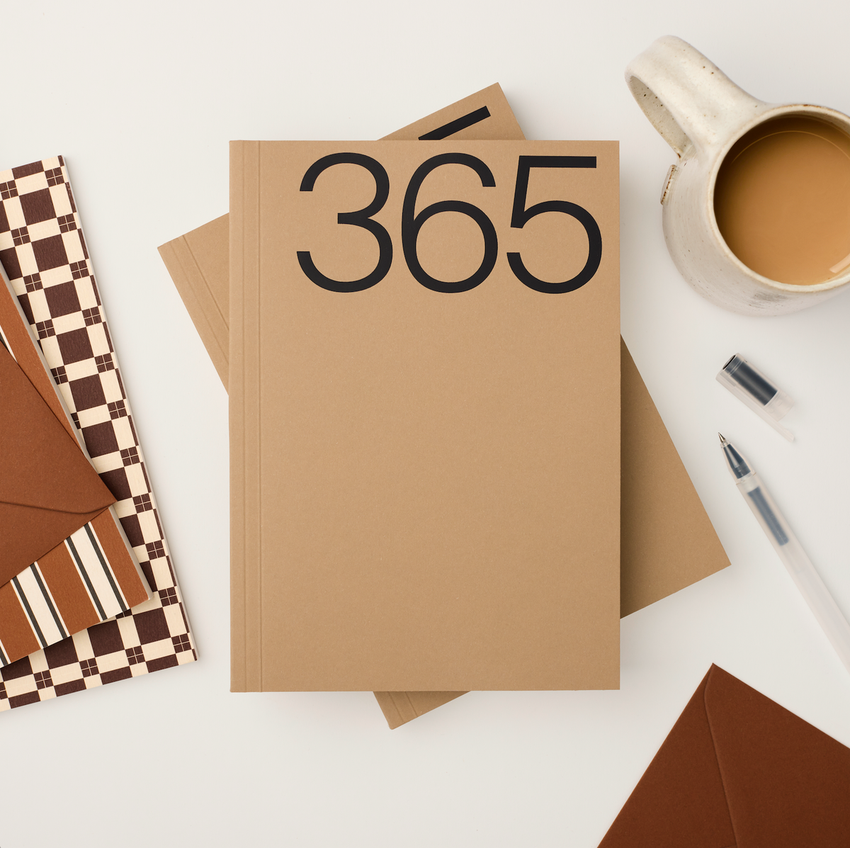 Brown A5 Lay Flat 365 undated planner