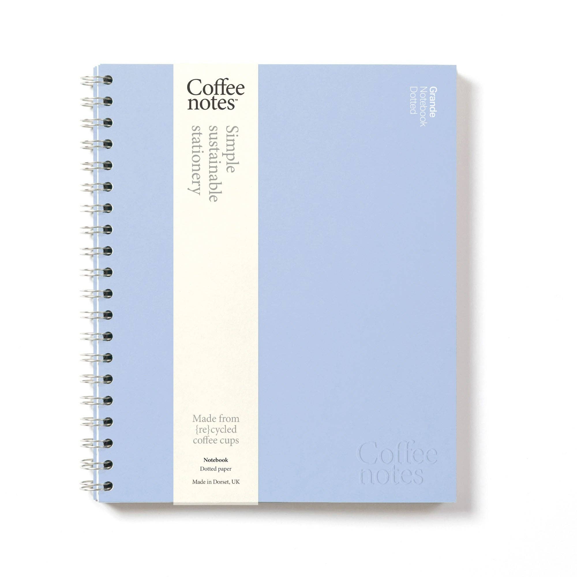 Marine Blue Wirebound Notebook (Dotted): Grande - Coffeenotes