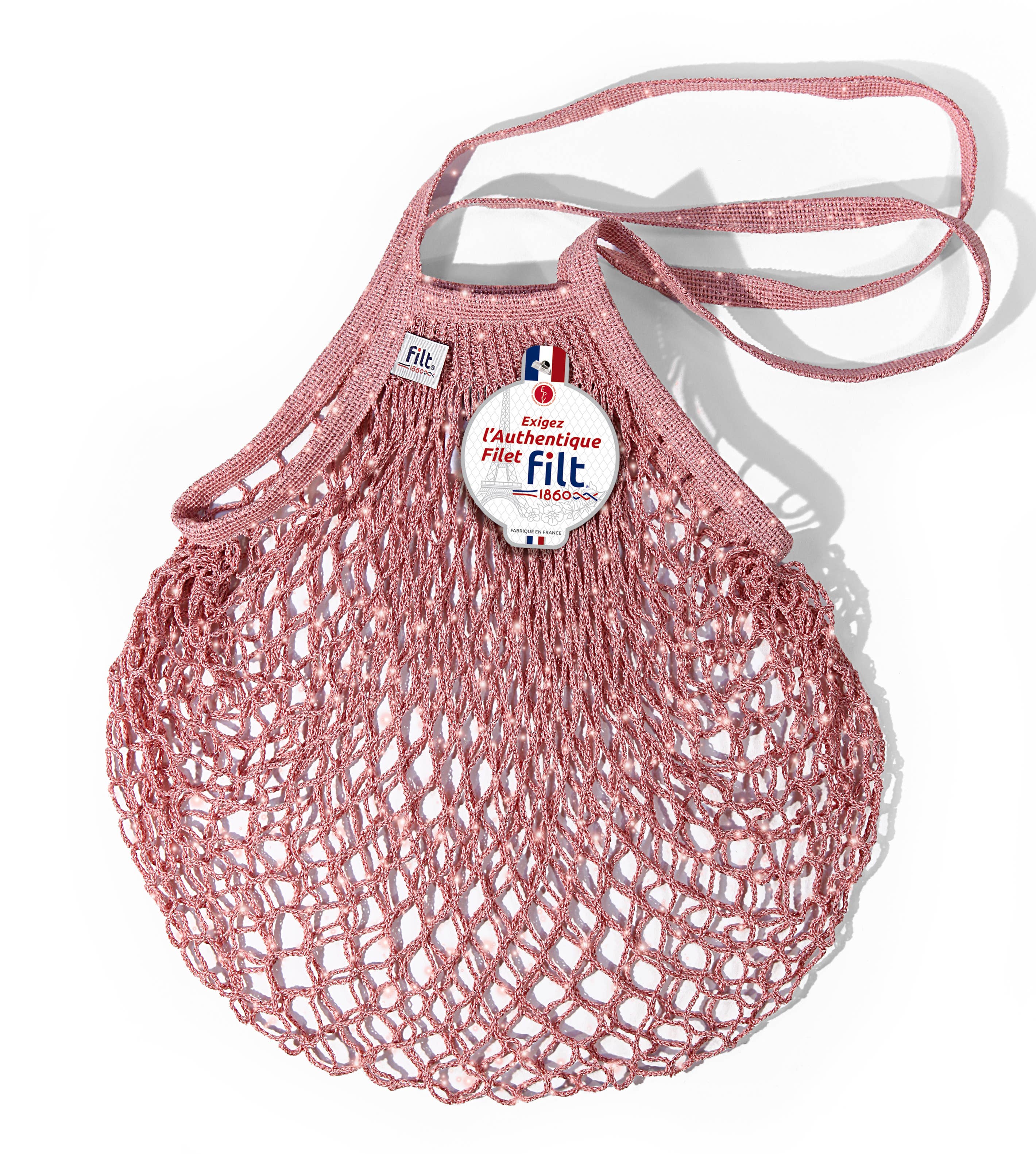 Net Shopping Bag Pink Glitter - Filt1860