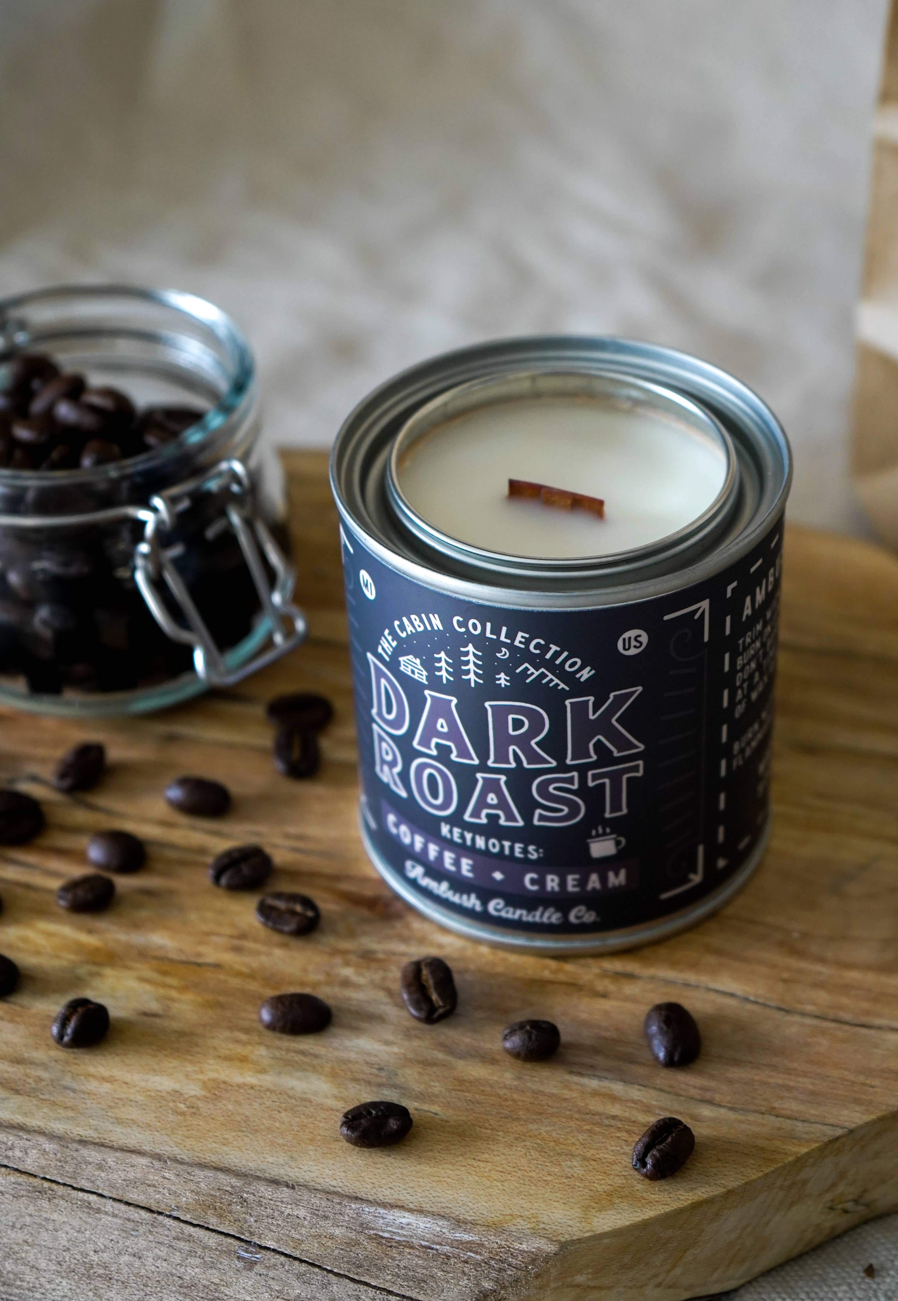 Dark Roast | Coffee + Cream 8oz Soy Candle