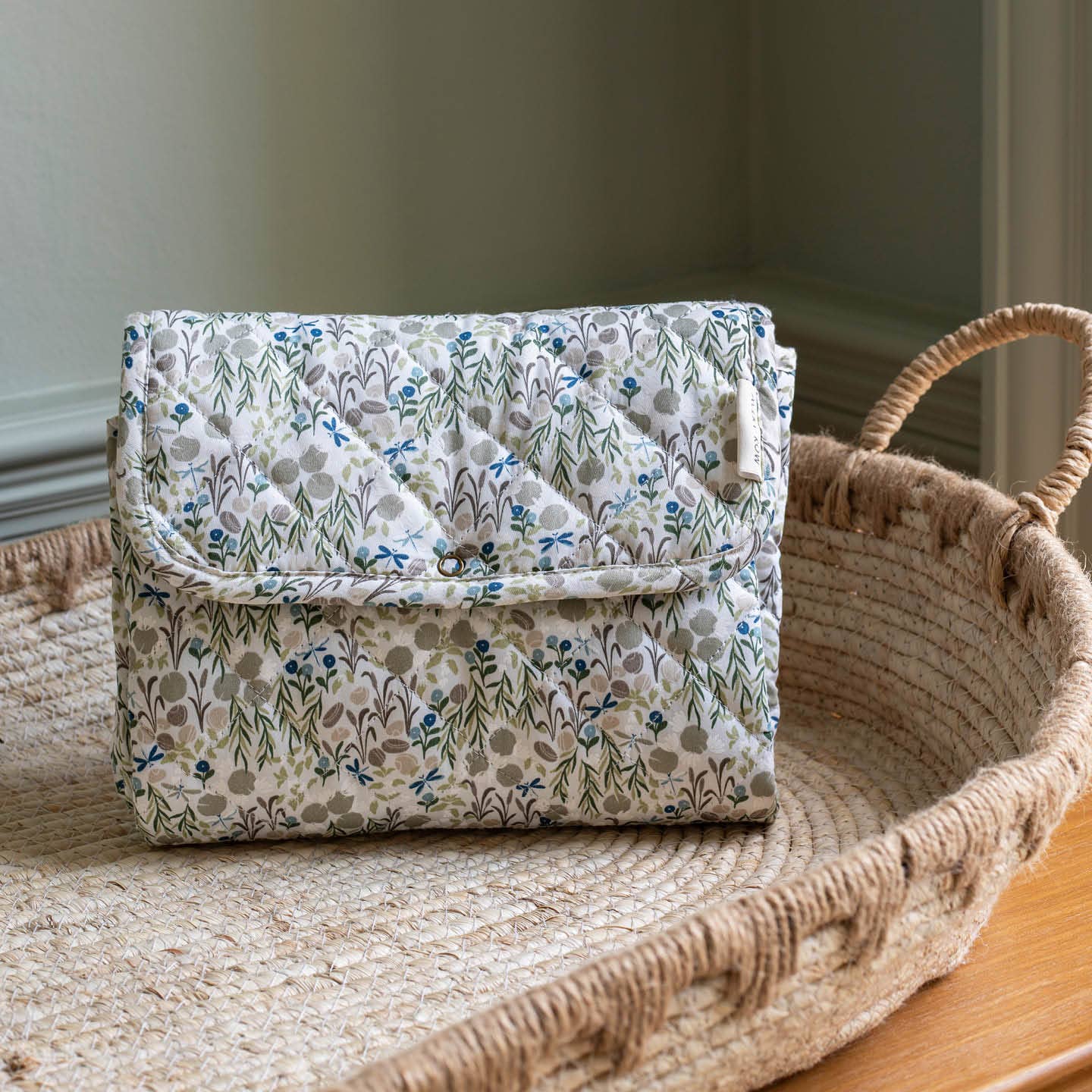 Avery Row Cotton Travel Baby Changing Mat - Riverbank