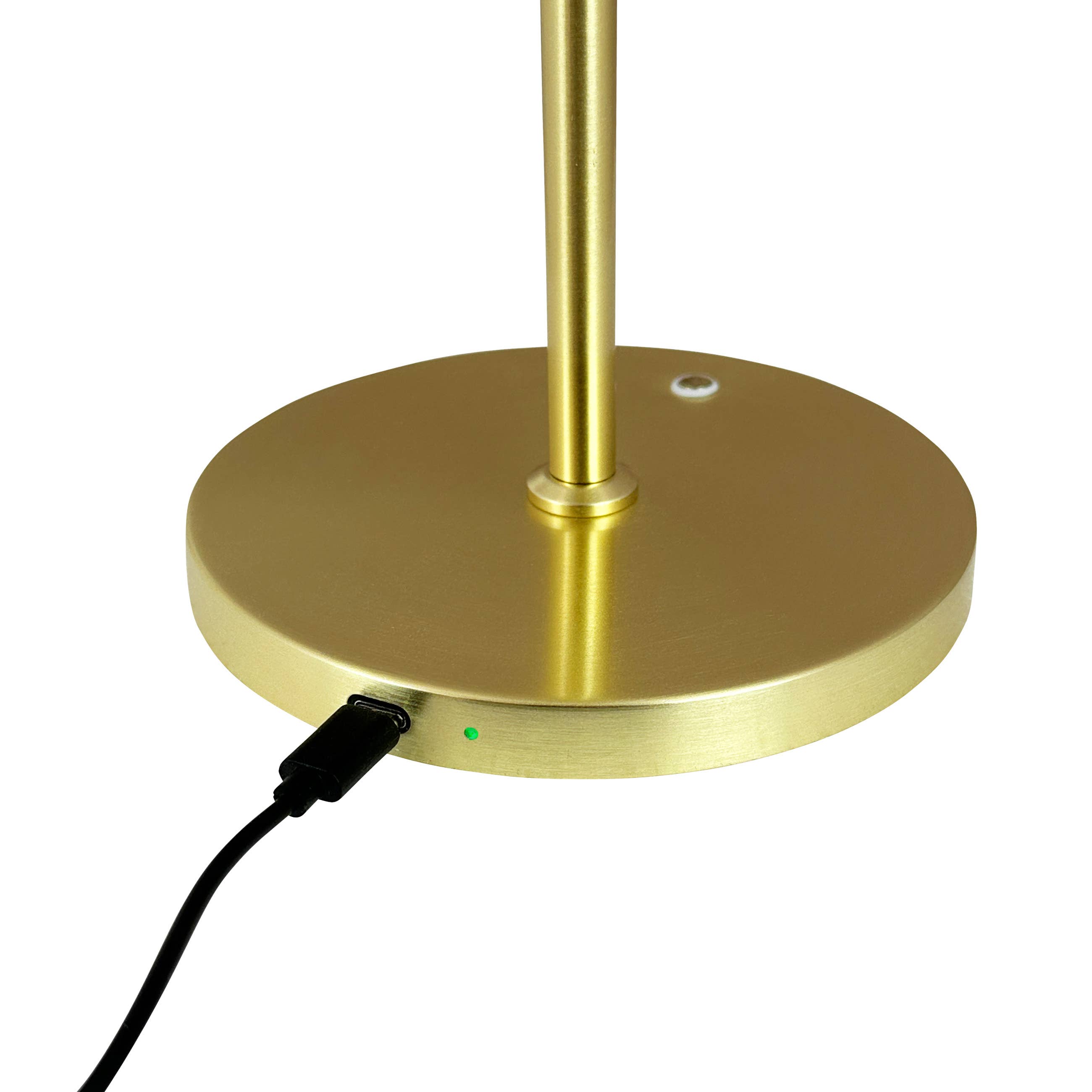 Opal/ Brass Table rechargeable Table Lamp - by Dyberg Larsen