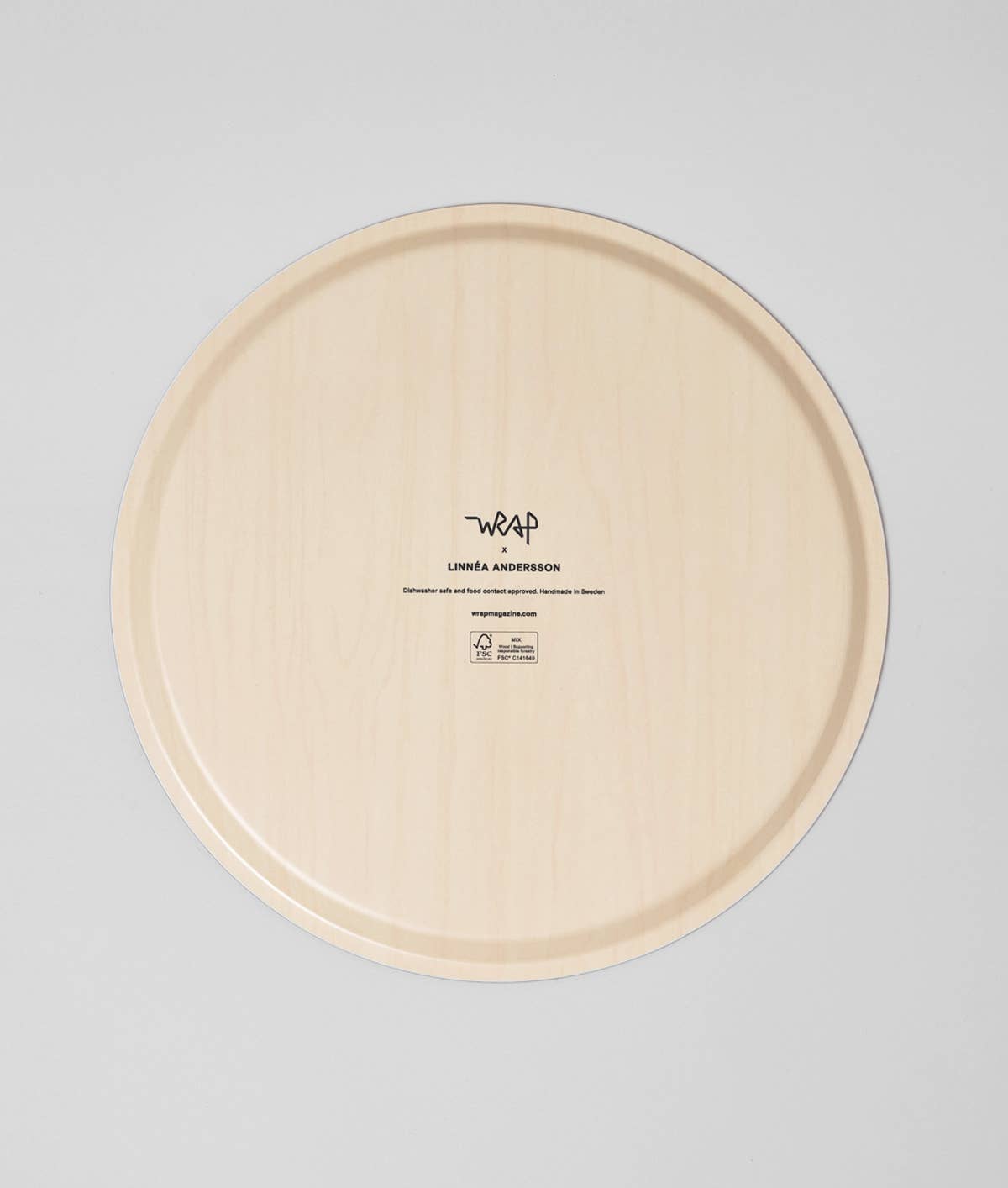 Charcoal Leaves Large Round 15" Birch Serving Tray