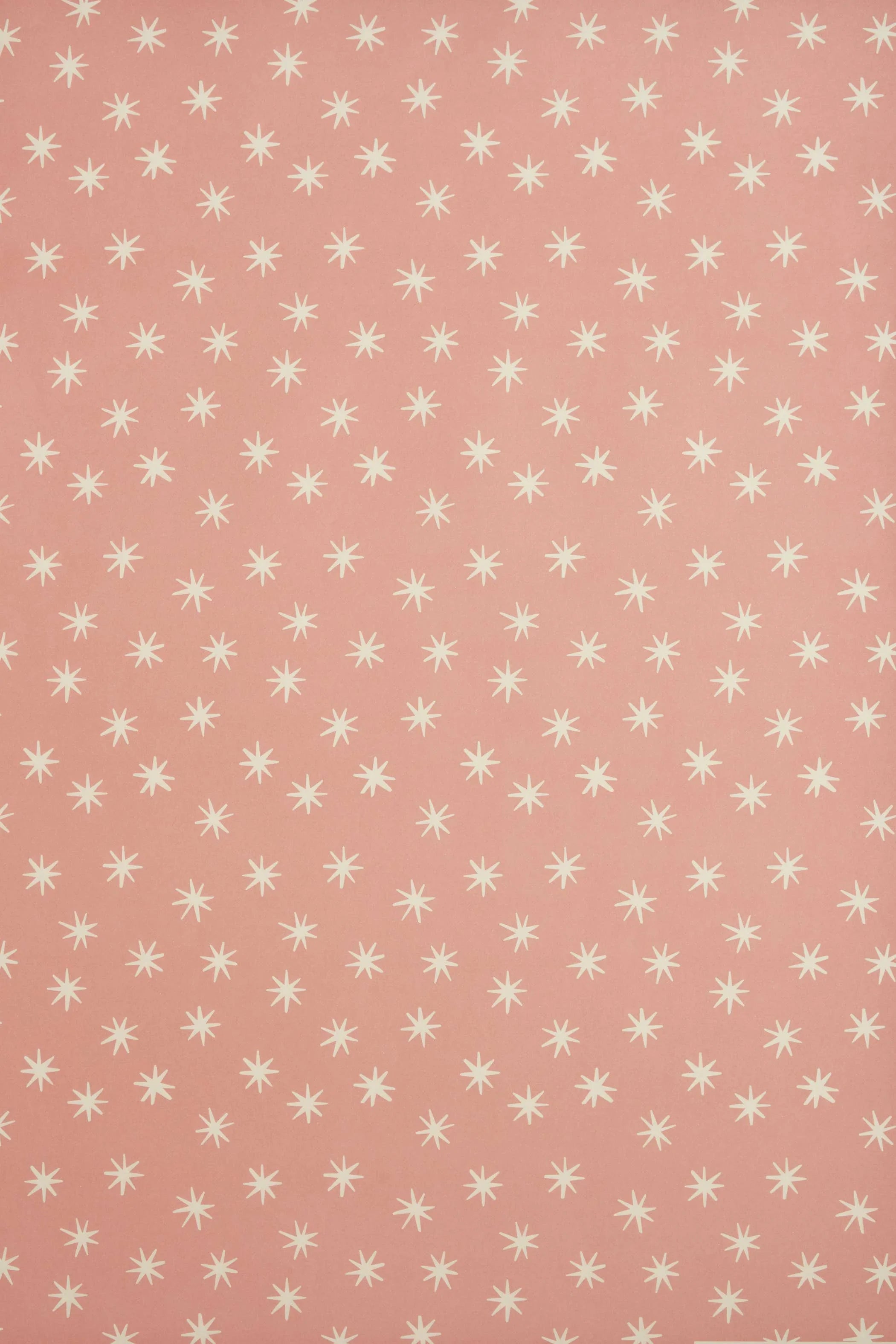 Lively Ghosts star pattern pink and white premium wallpaper, paper material