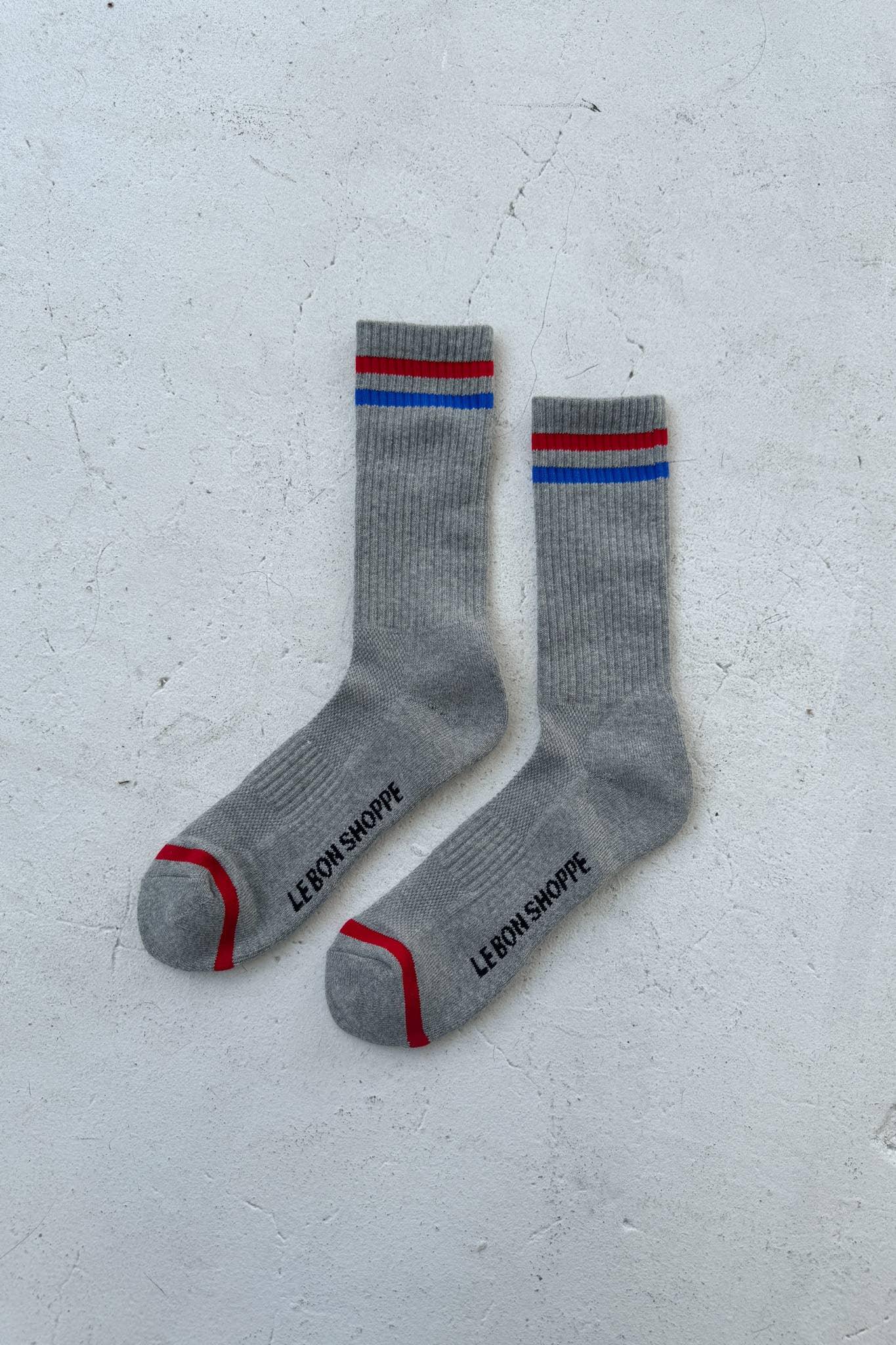 Extended Boyfriend Socks: Lt. Grey