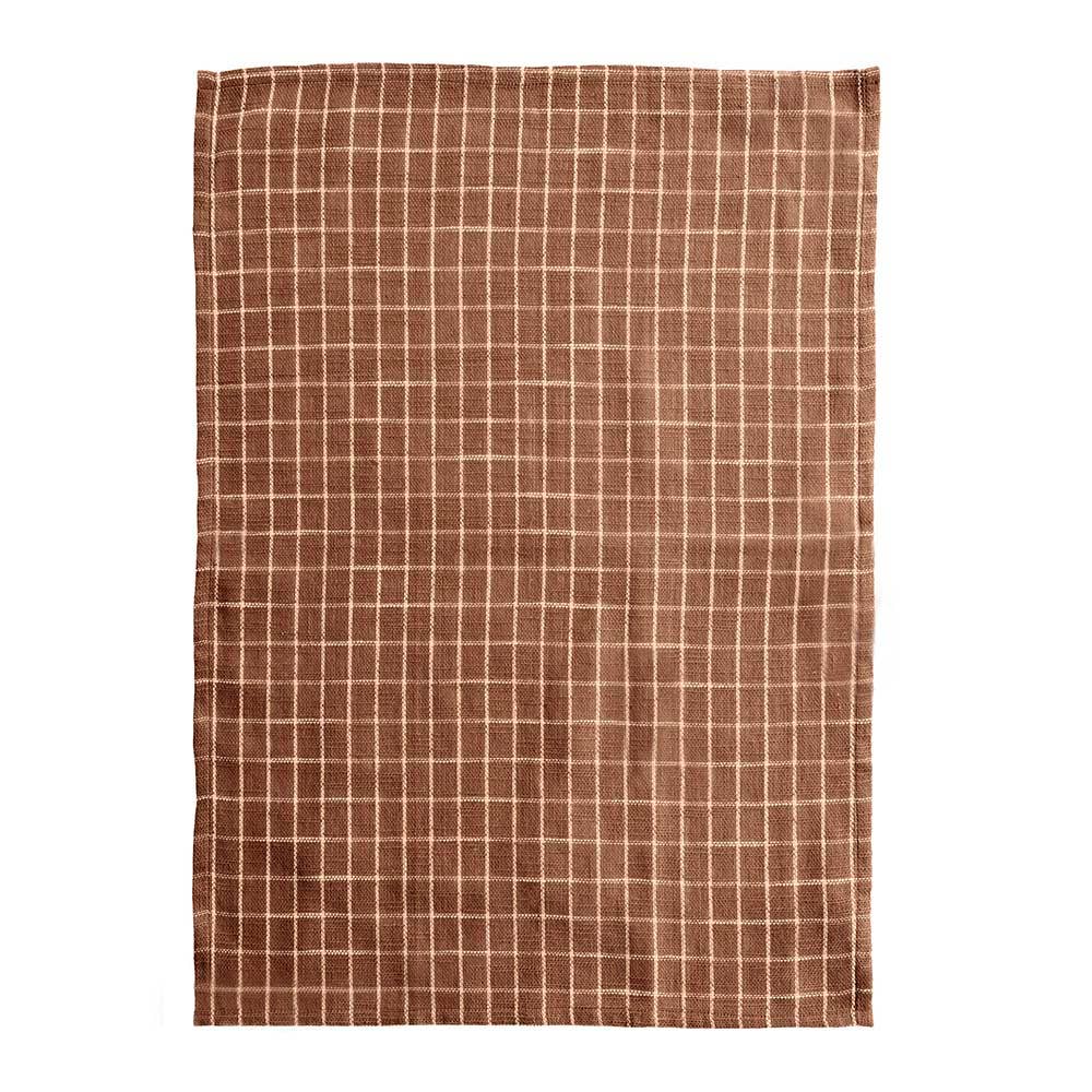 Nordic Tea Towel - Brown/Sand Check