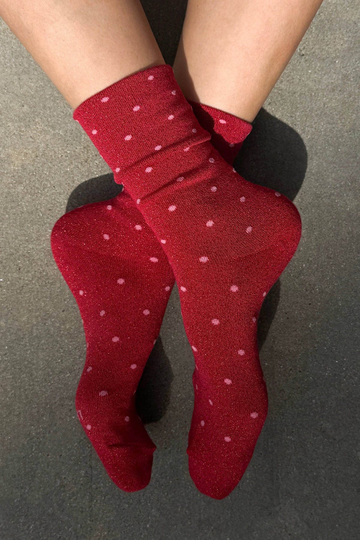 Le Bon Shoppe Lurex Patterned Sneaker Socks – Polka Dot