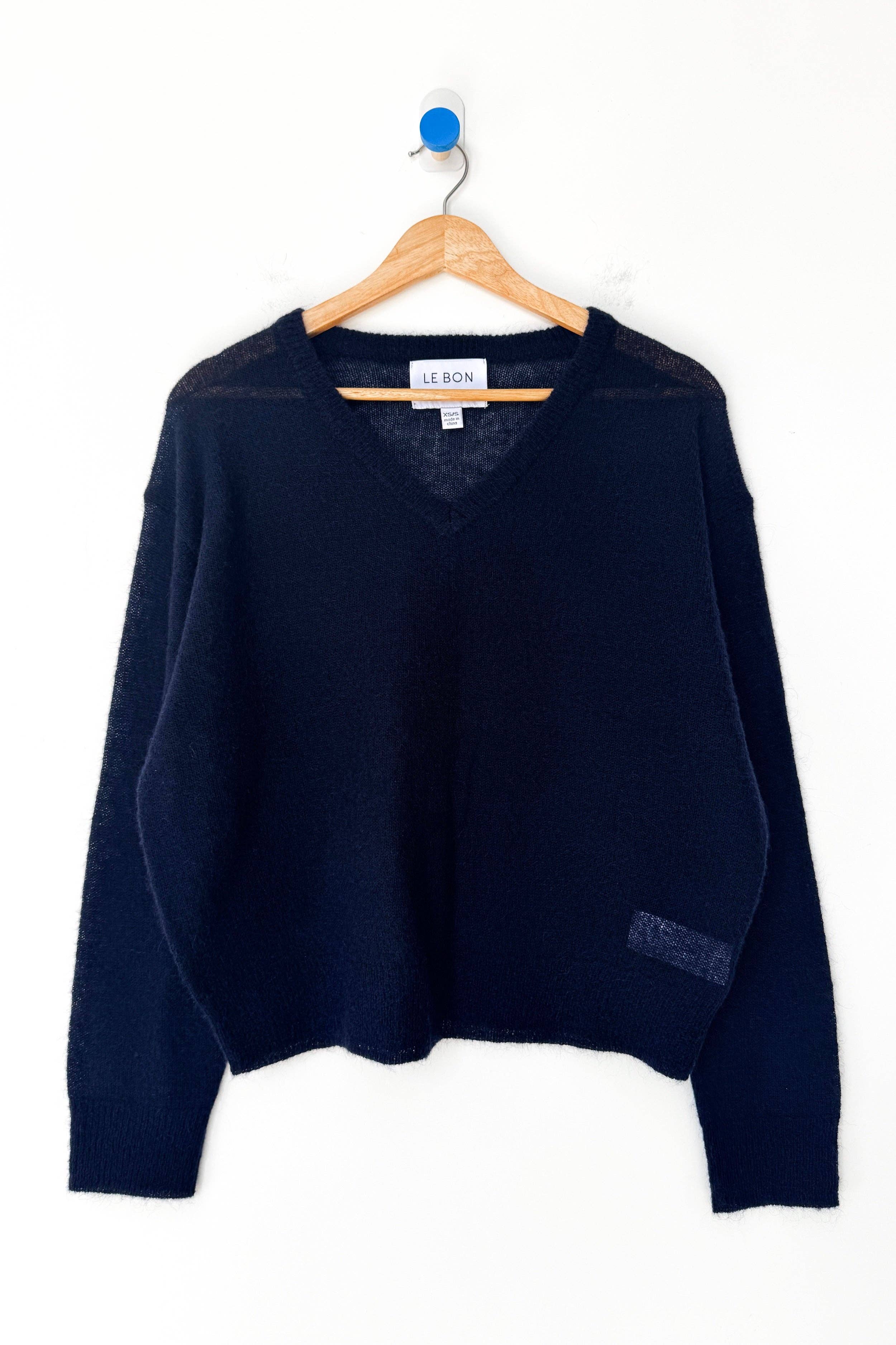 Matthew V-Neck Mohair Sweater (3XS/S-2M/L): Icy Grey (3XS/S-2M/L)