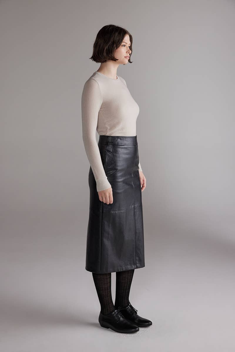 Wool blend knit top: Off-White / Solid / XS/S