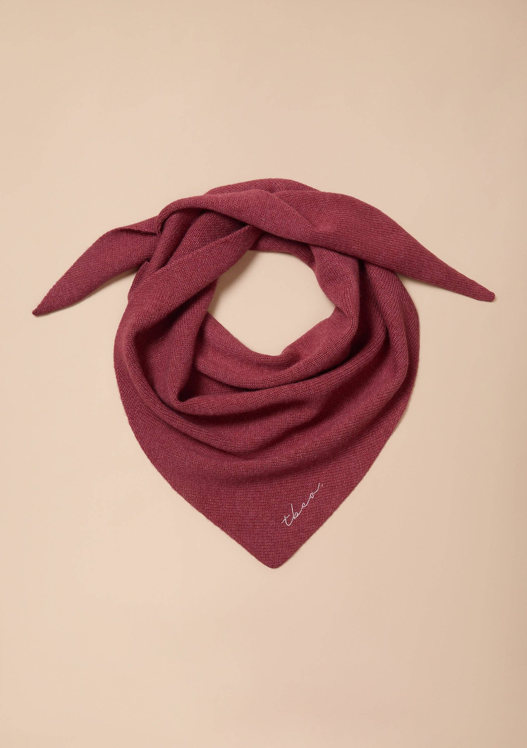 TBCo Merino Wool Triangle Scarf in Rust