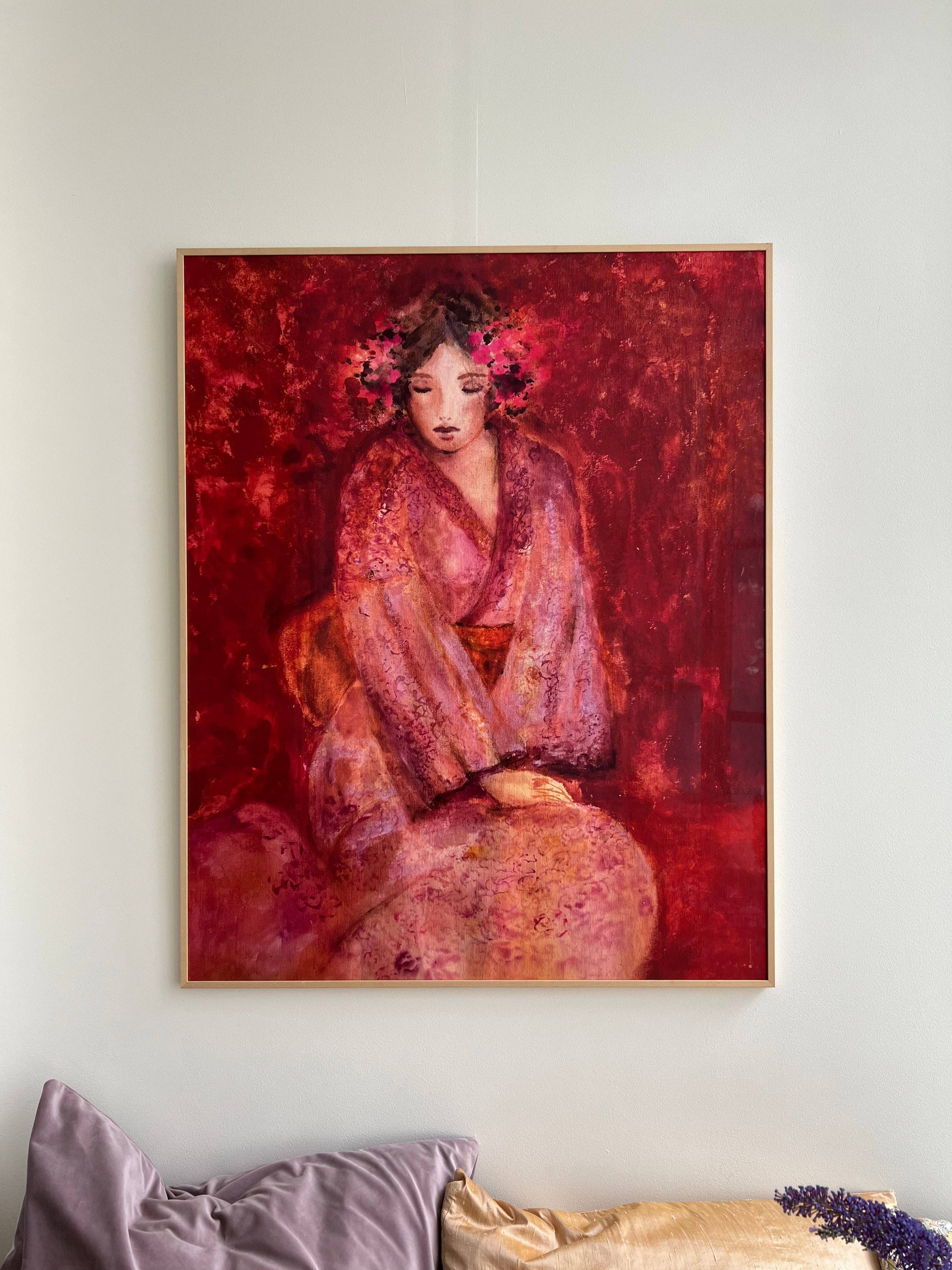 Framed Art Print "Fleurs Japonaises": 70cm x 100cm Tinystories