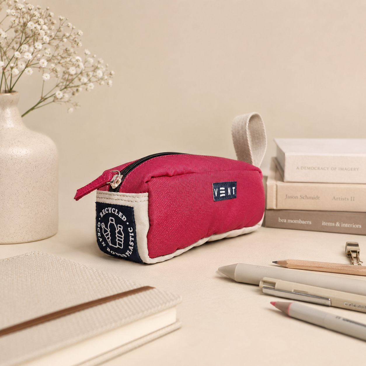 Pencil Case - Recycled Ocean Plastic - Red