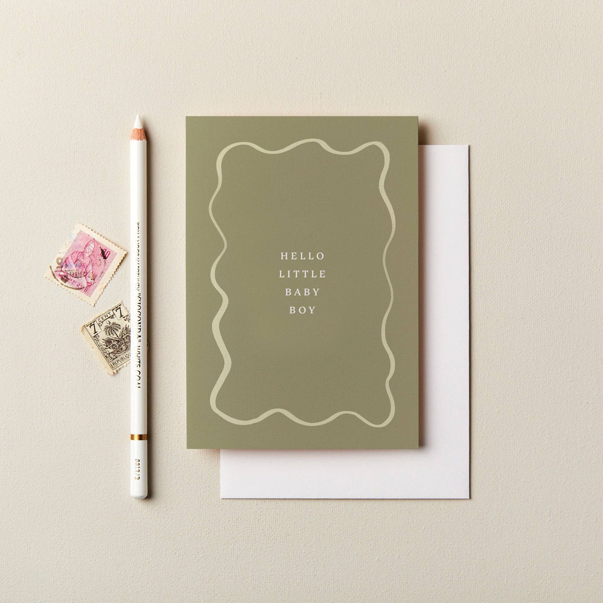 Hello Little Baby Boy Frame Card