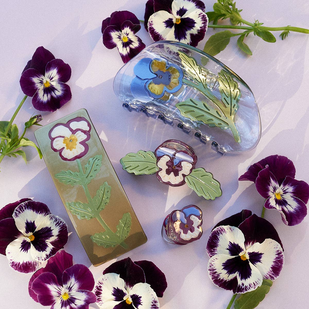 Wild Pansy Mini Claw Clip — Winona Irene
