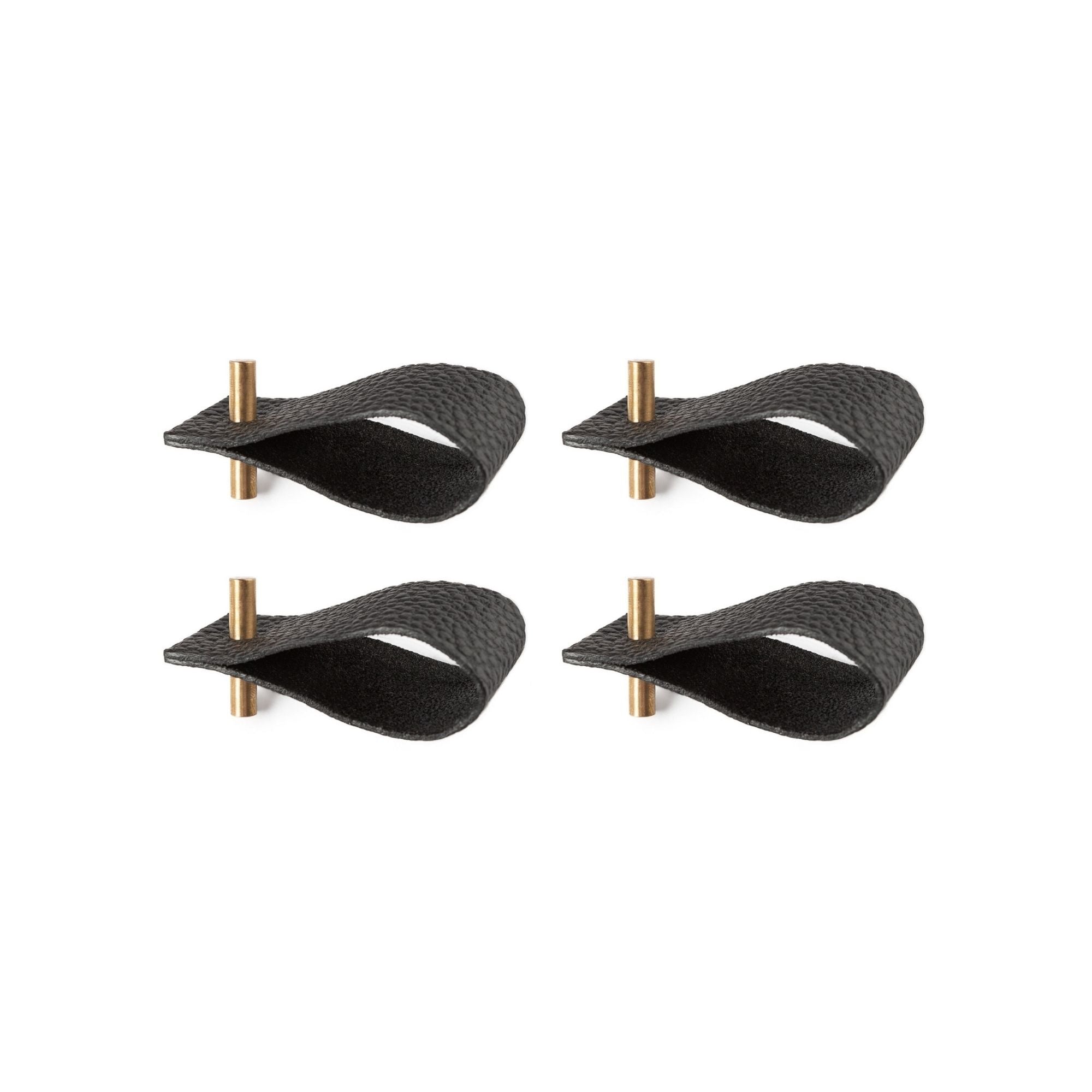 Leather napkin rings | set of 4 | black