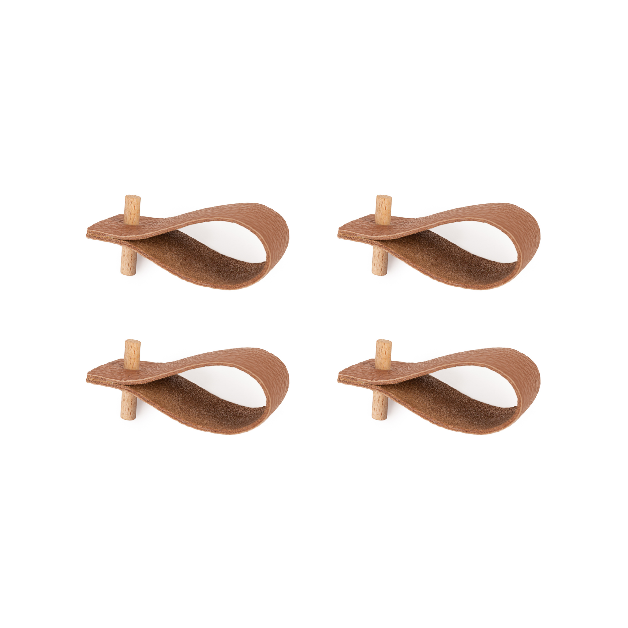 Leather napkin rings | set of 4 | rust brown