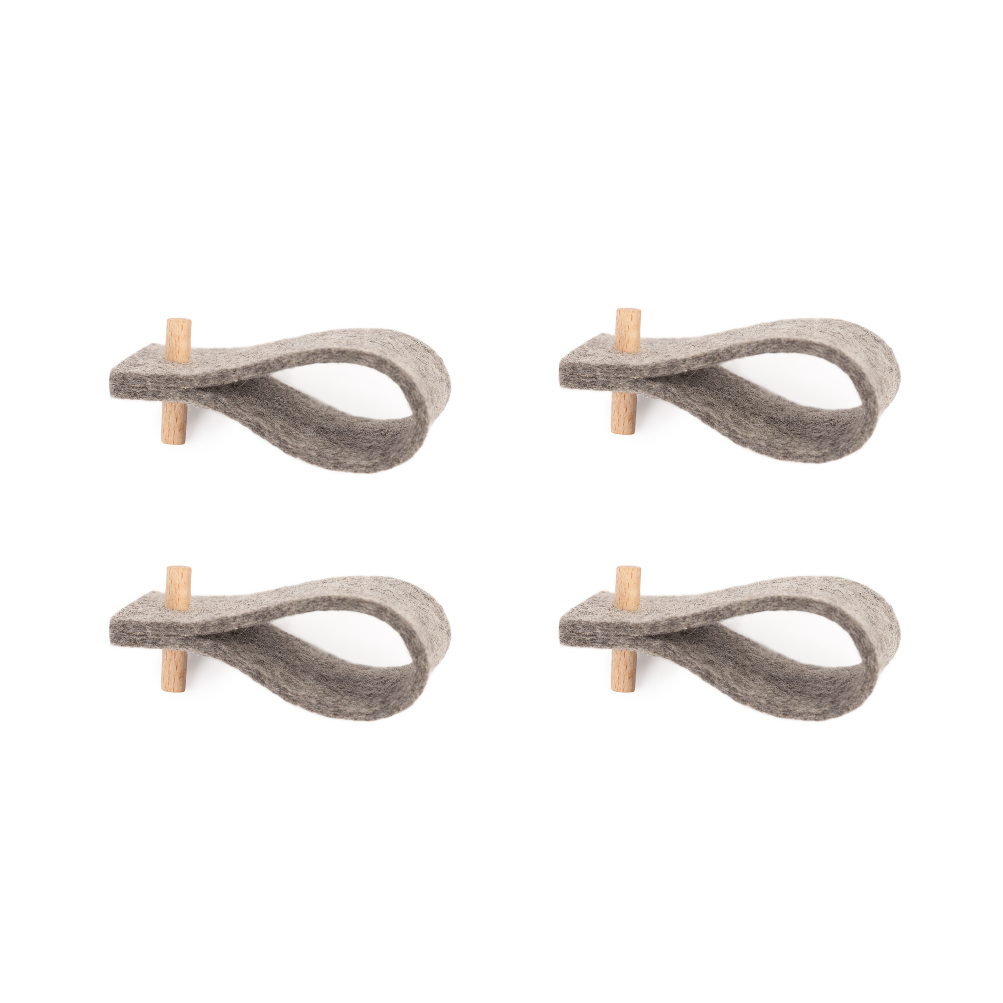 Felt napkin rings | set of 4 | grey