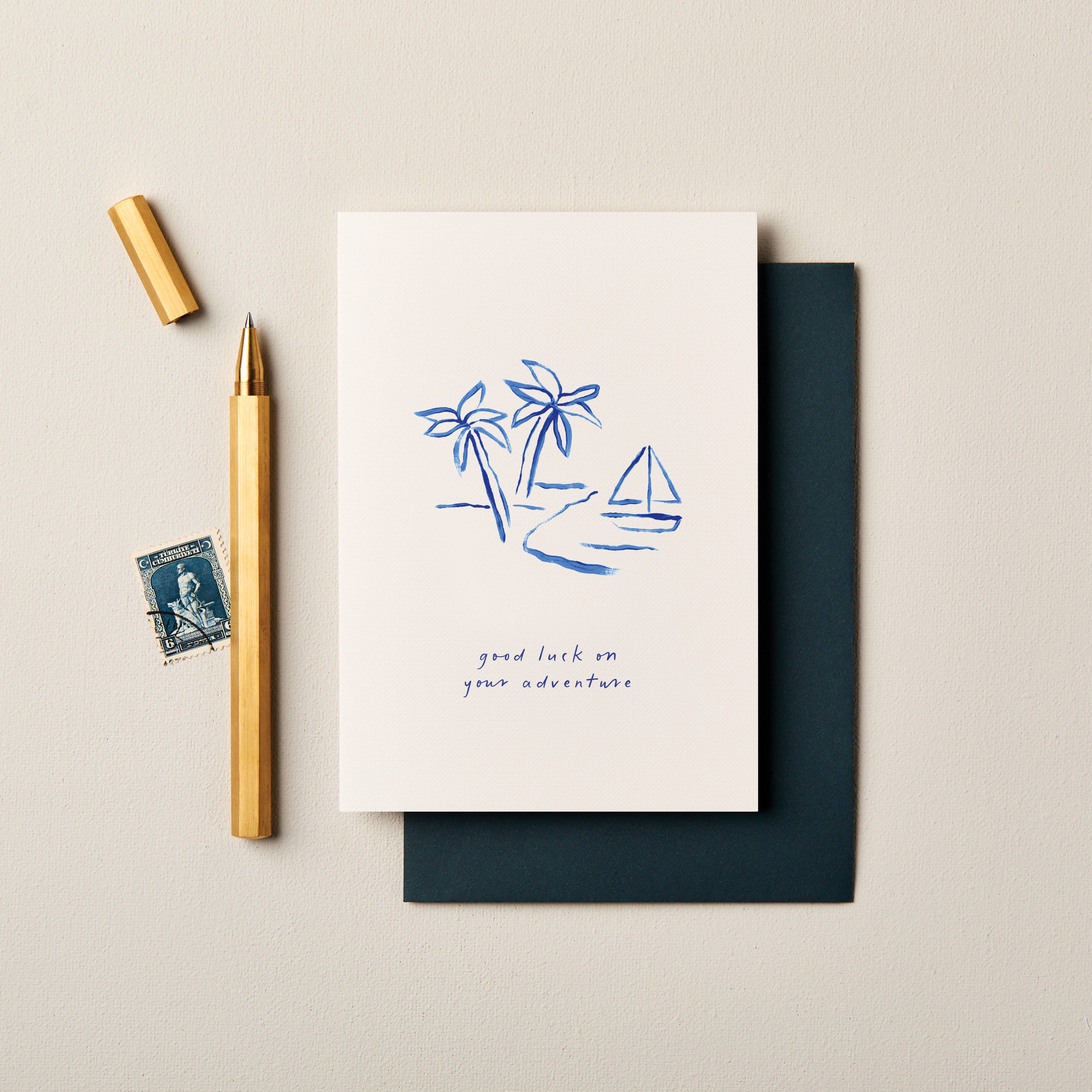 New Adventure Card | Illustrated Beach Card | Travel card