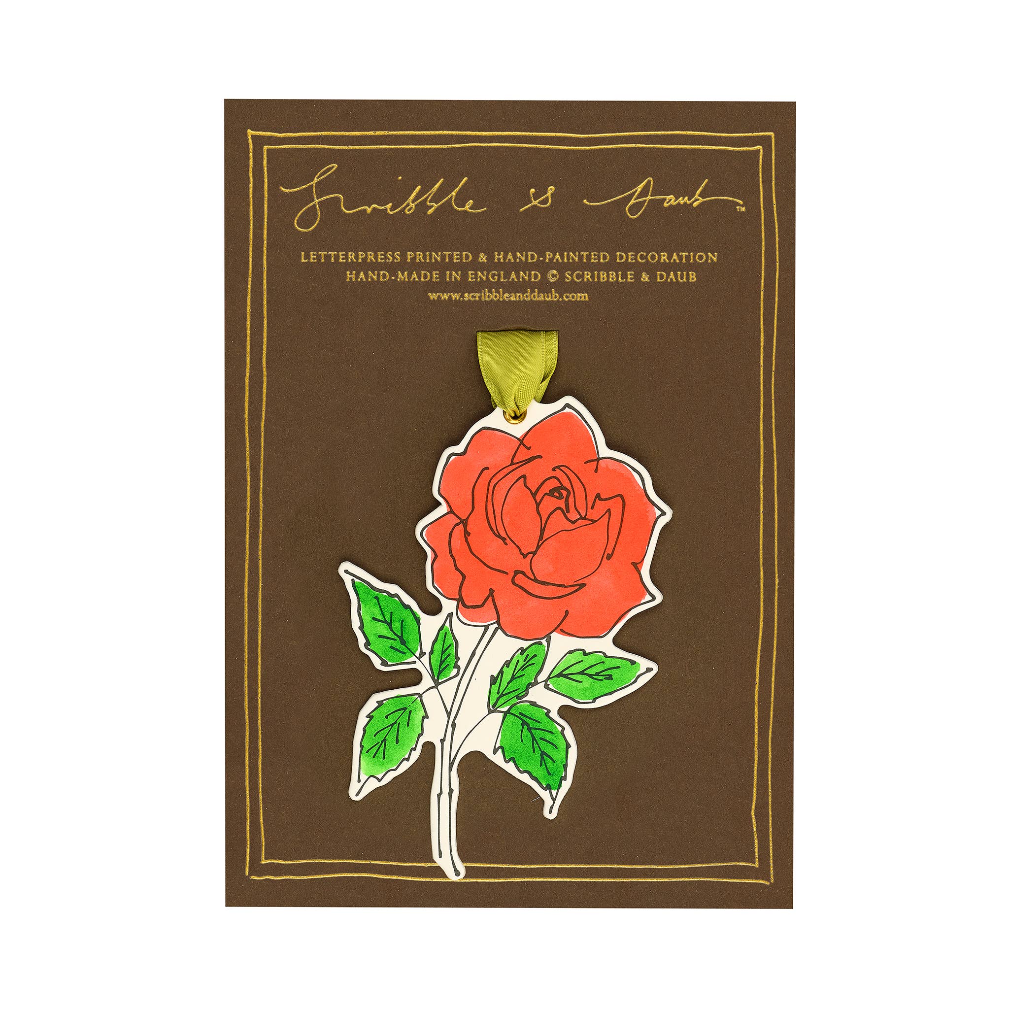 Rose Love Token Charm / Decoration / Gift Tag: Candy Pink - Scribble & Daub