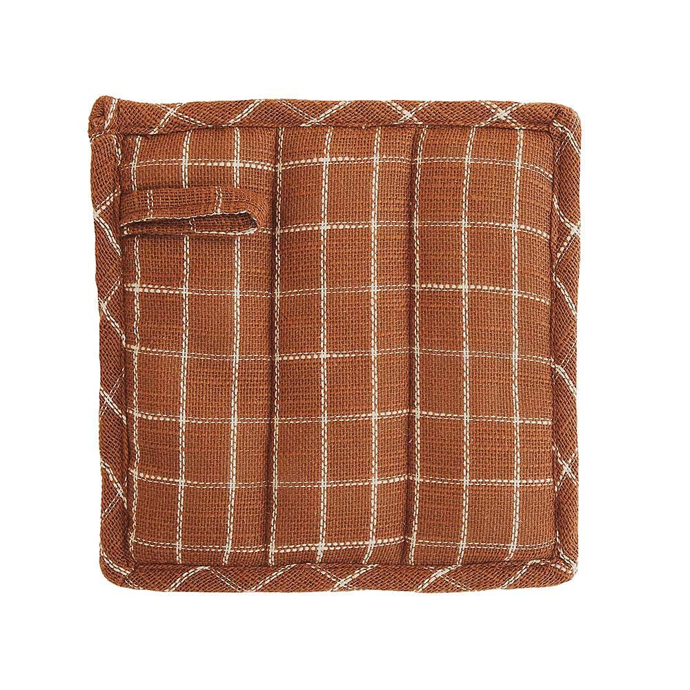 Nordic Pot Holders - Brown/Sand Checkered
