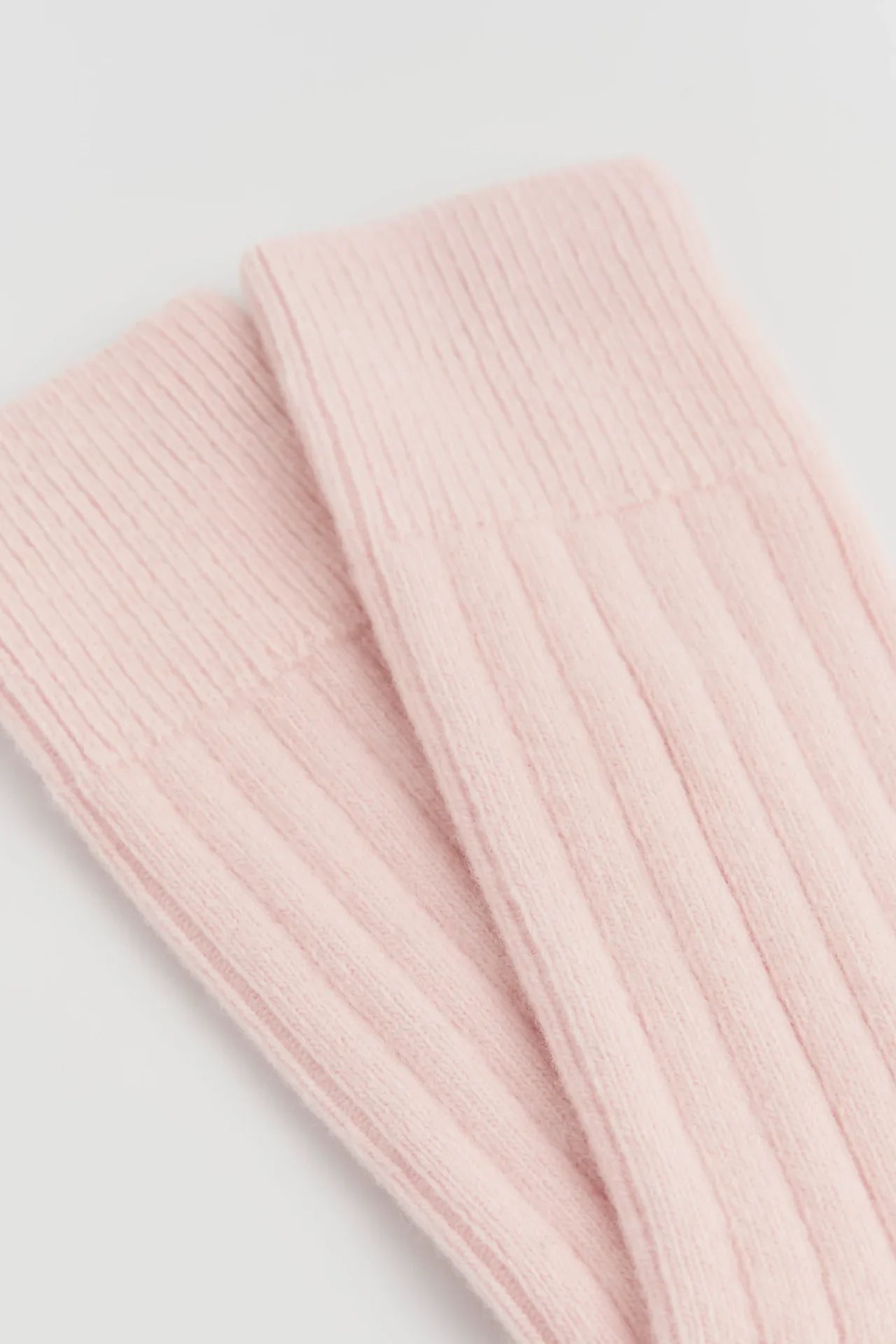 Le Bon Shoppe pink ribbed cashmere socks, soft premium knit material